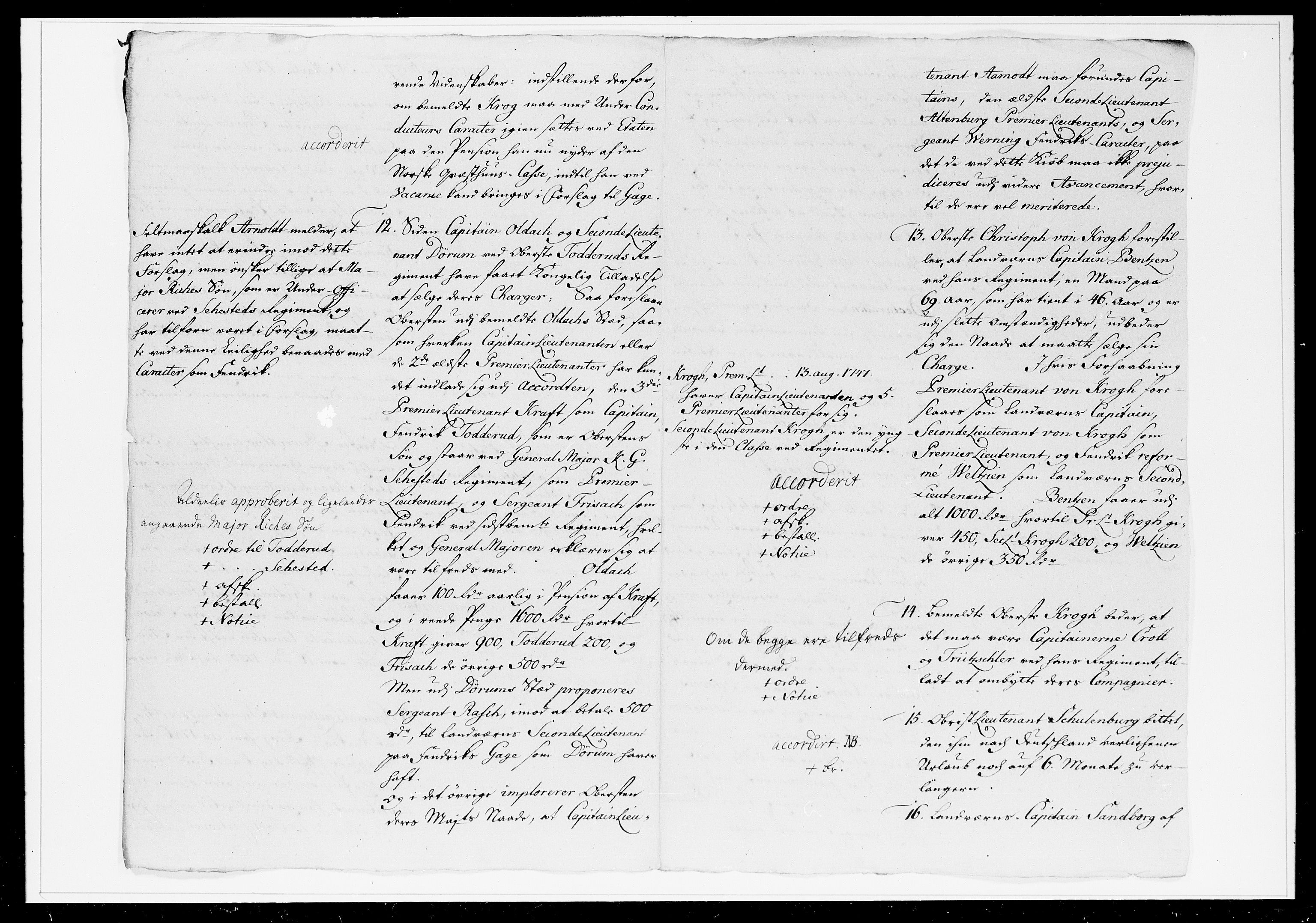 Krigskollegiet, Krigskancelliet, DRA/A-0006/-/1226-1232: Refererede sager, 1751, s. 85