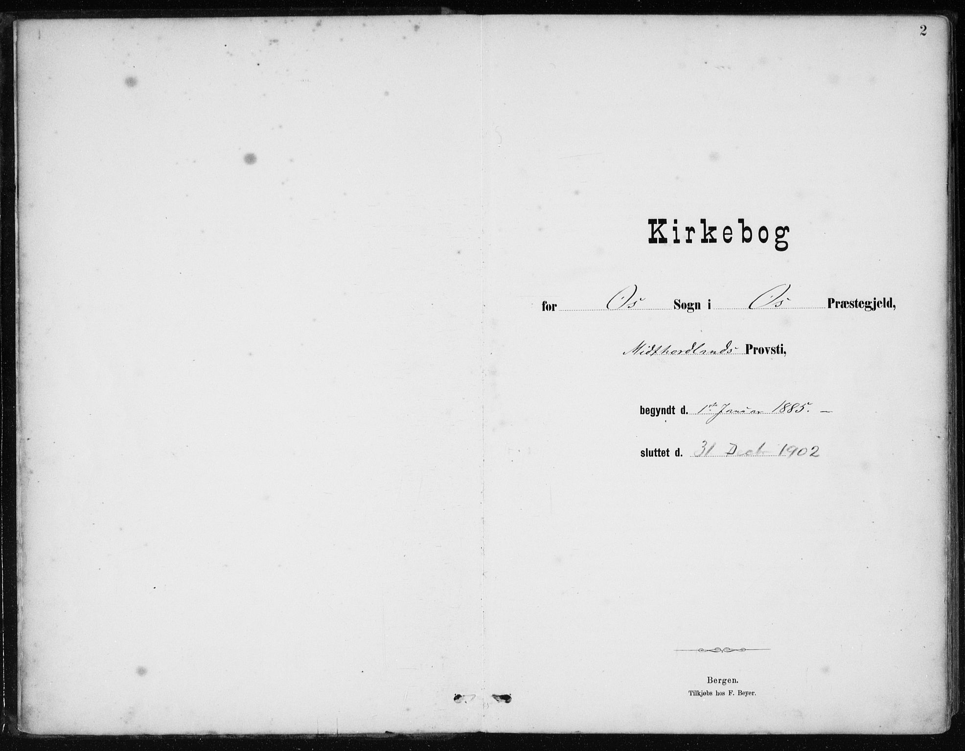 Os sokneprestembete, AV/SAB-A-99929: Ministerialbok nr. B 1, 1885-1902, s. 2