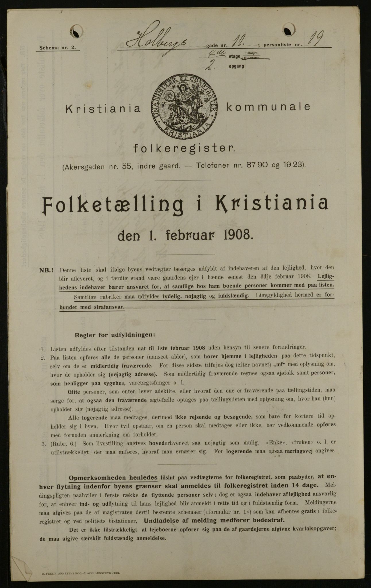 OBA, Kommunal folketelling 1.2.1908 for Kristiania kjøpstad, 1908, s. 36331