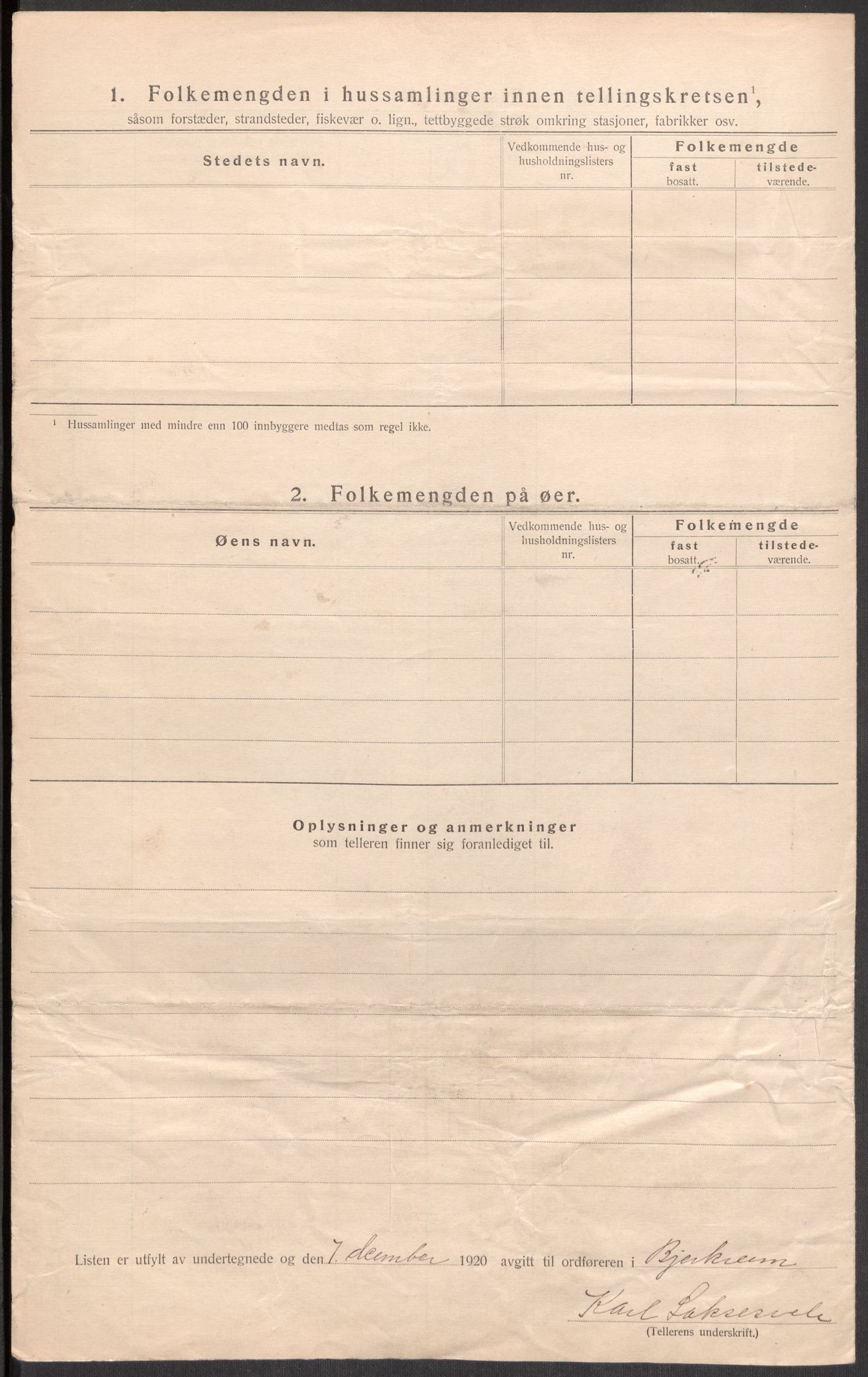 SAST, Folketelling 1920 for 1114 Bjerkreim herred, 1920, s. 39