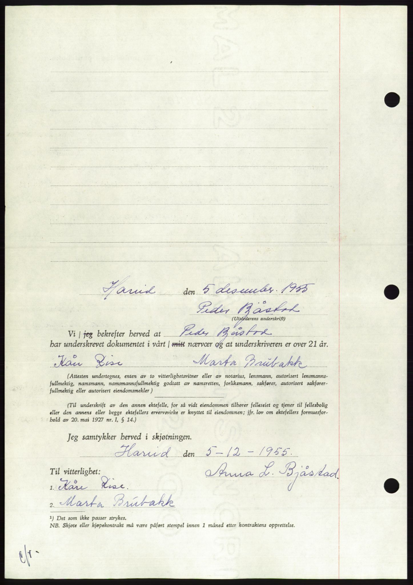 Søre Sunnmøre sorenskriveri, AV/SAT-A-4122/1/2/2C/L0102: Pantebok nr. 28A, 1955-1956, Dagboknr: 3034/1955