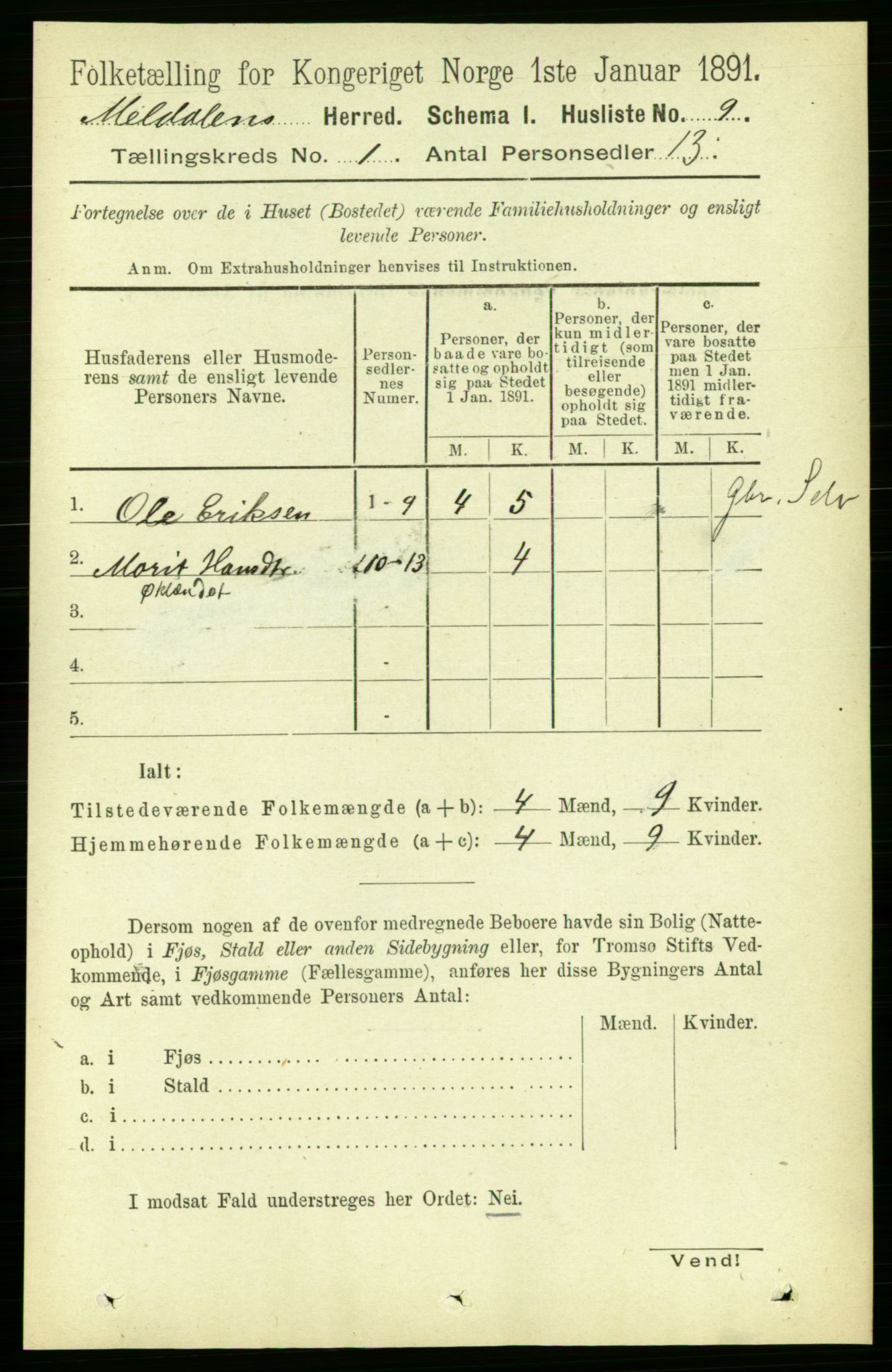 RA, Folketelling 1891 for 1636 Meldal herred, 1891, s. 35