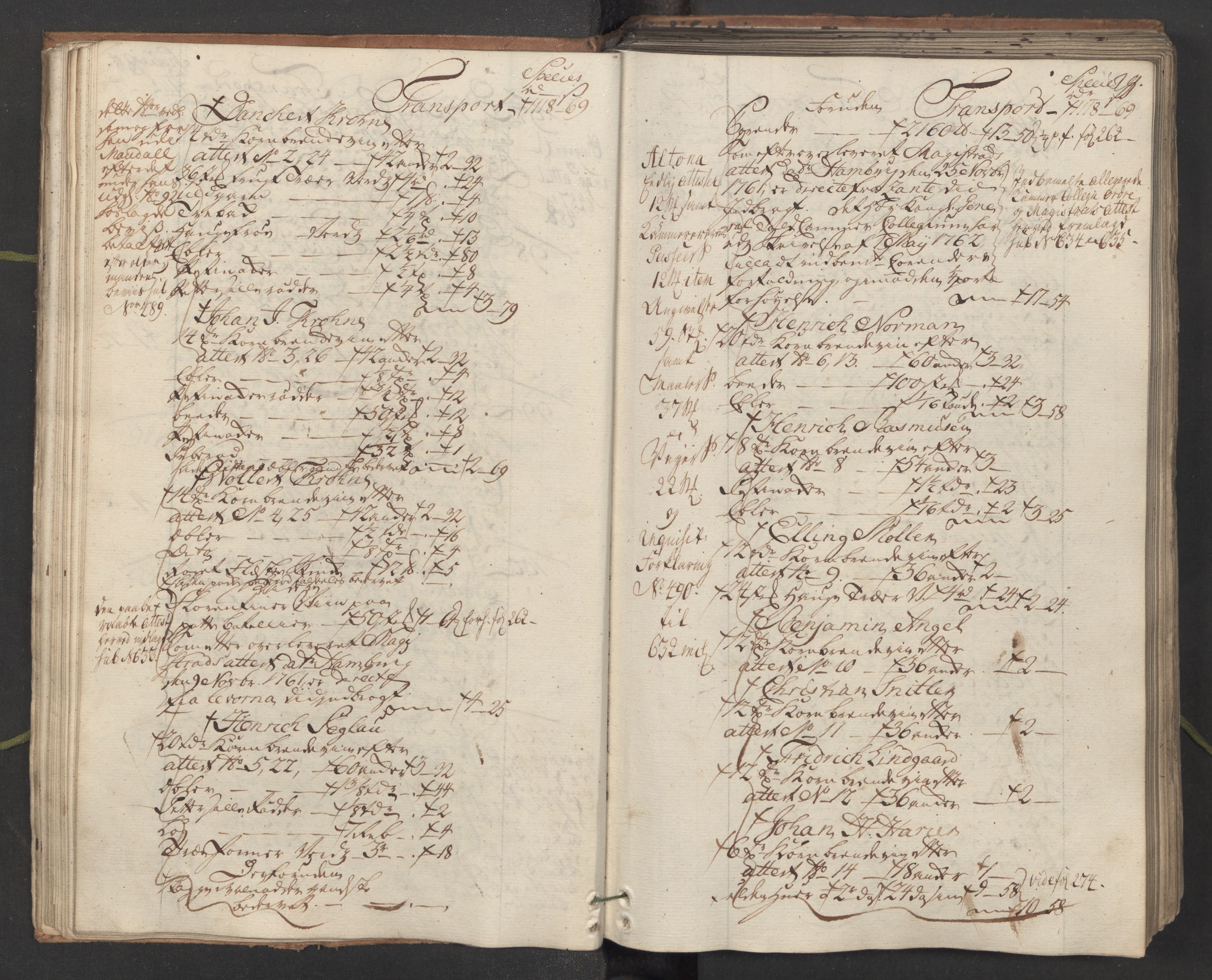 Generaltollkammeret, tollregnskaper, AV/RA-EA-5490/R26/L0101/0001: Tollregnskaper Bergen A / Inngående hovedtollbok, 1762, s. 28b-29a