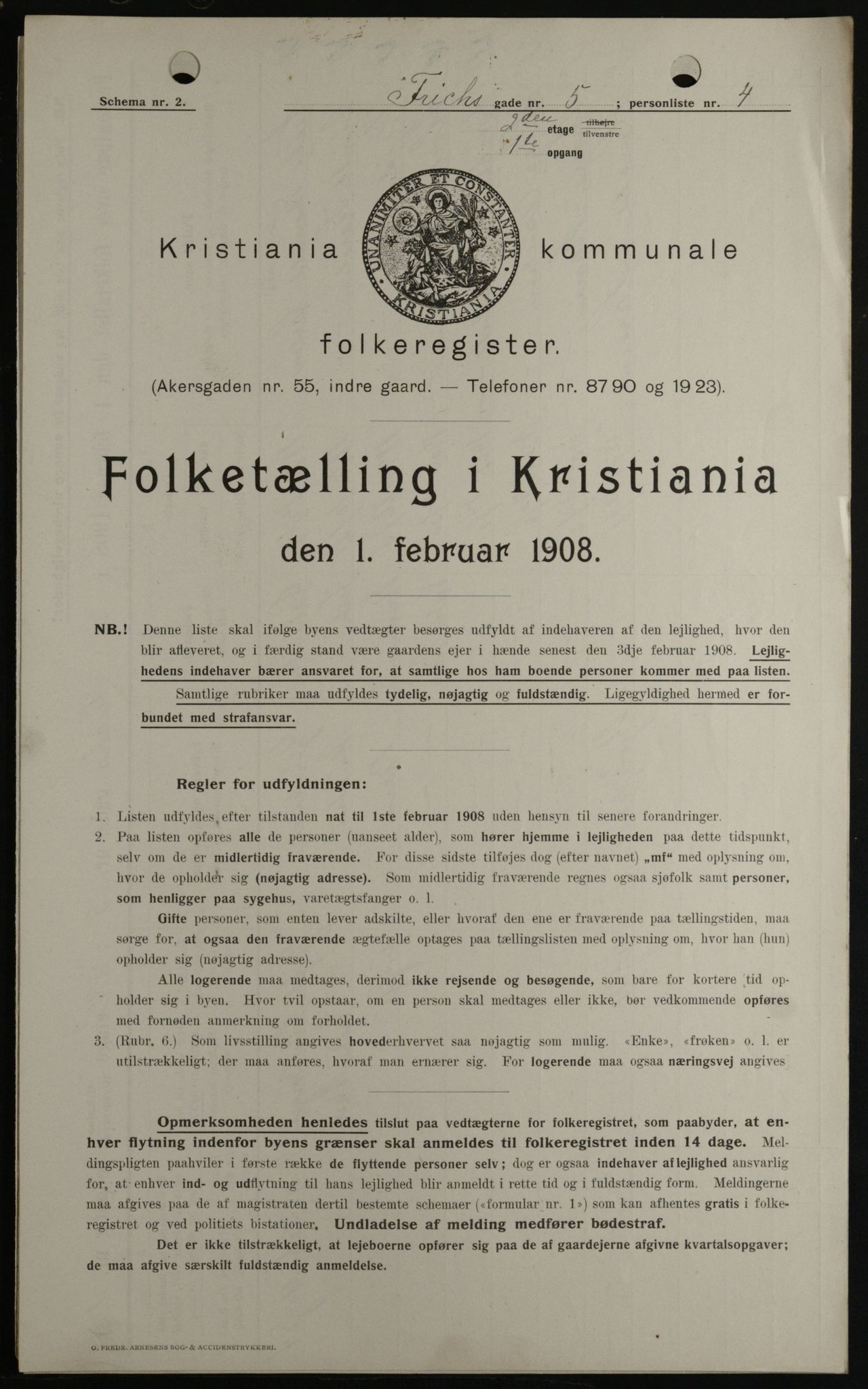 OBA, Kommunal folketelling 1.2.1908 for Kristiania kjøpstad, 1908, s. 24202