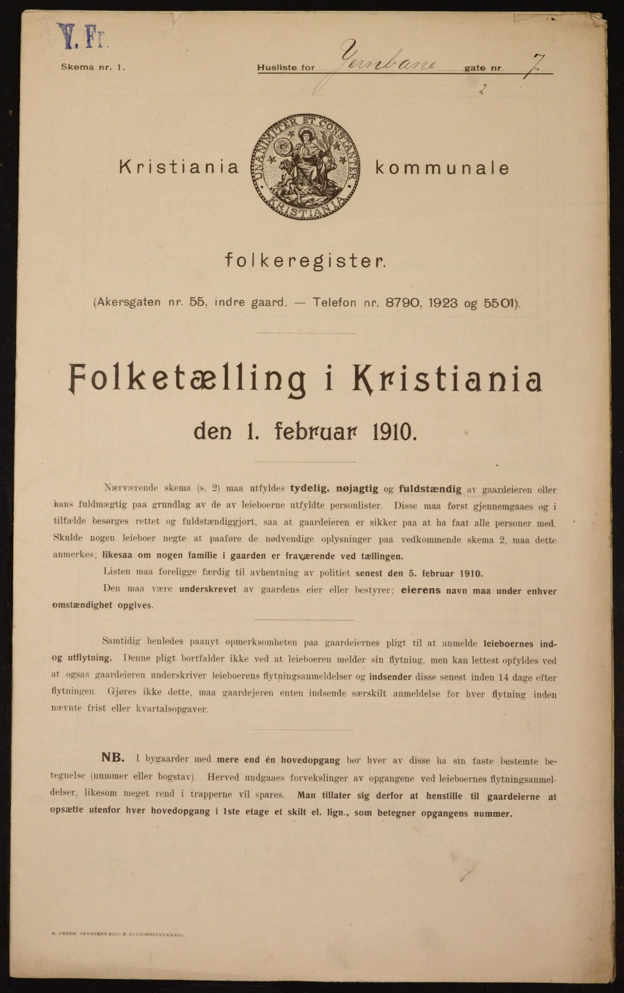 OBA, Kommunal folketelling 1.2.1910 for Kristiania, 1910, s. 45475