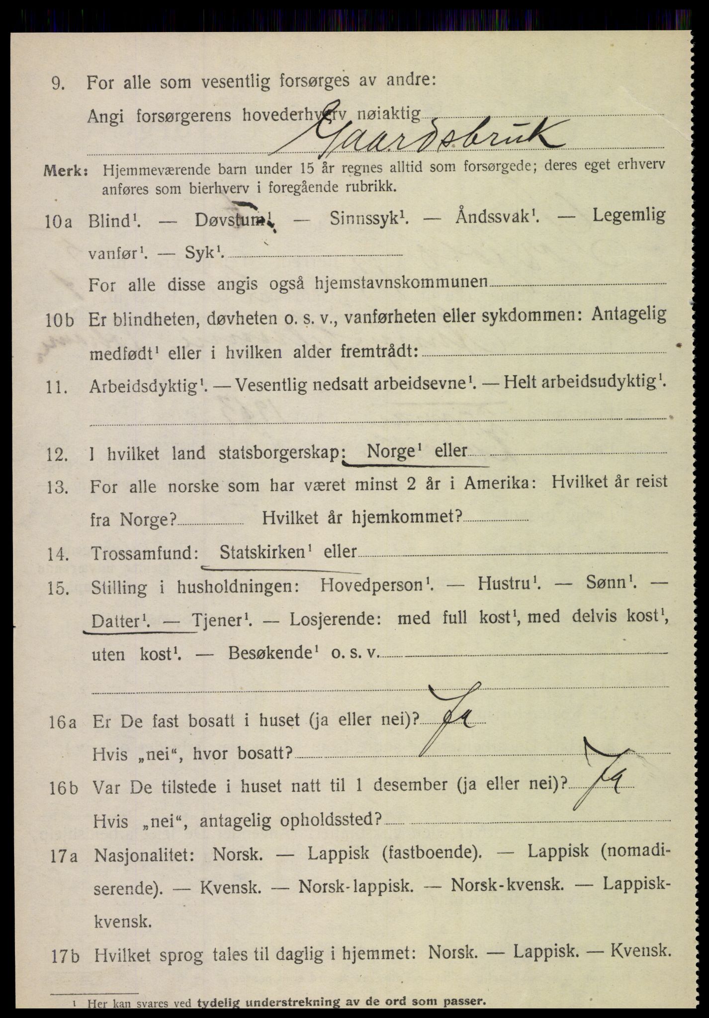 SAT, Folketelling 1920 for 1845 Sørfold herred, 1920, s. 3184