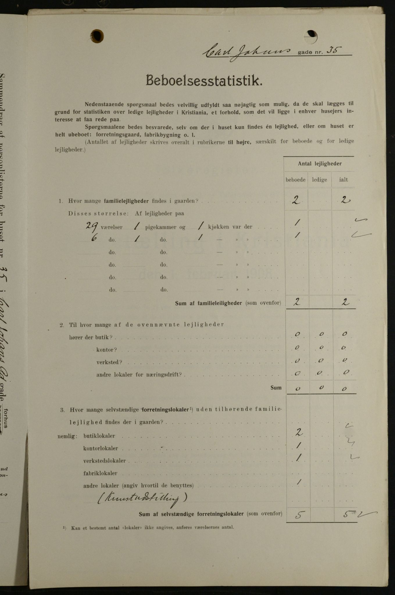 OBA, Kommunal folketelling 1.2.1908 for Kristiania kjøpstad, 1908, s. 43718
