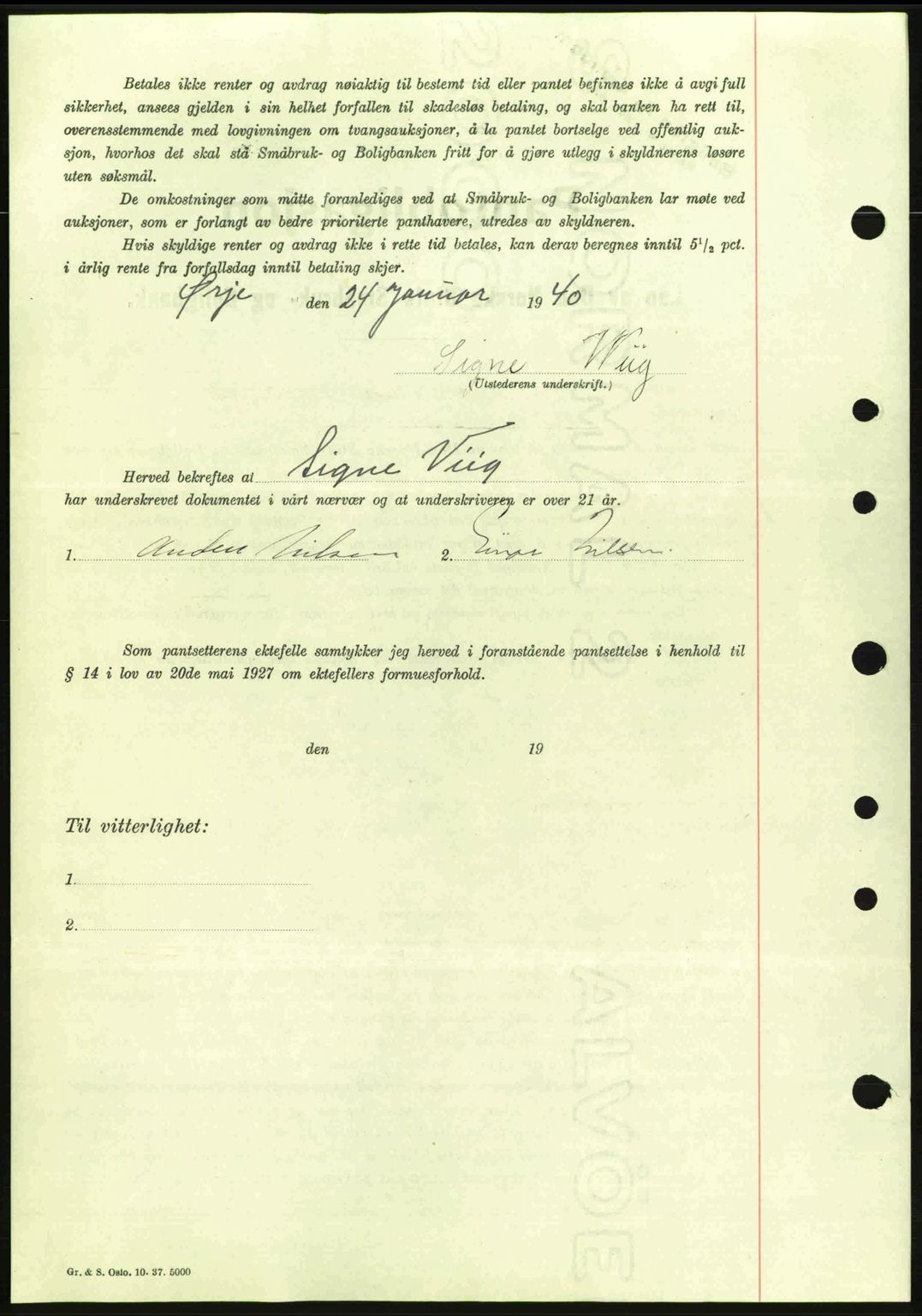 Idd og Marker sorenskriveri, AV/SAO-A-10283/G/Gb/Gbc/L0002: Pantebok nr. B4-9a, 1939-1945, Dagboknr: 132/1940