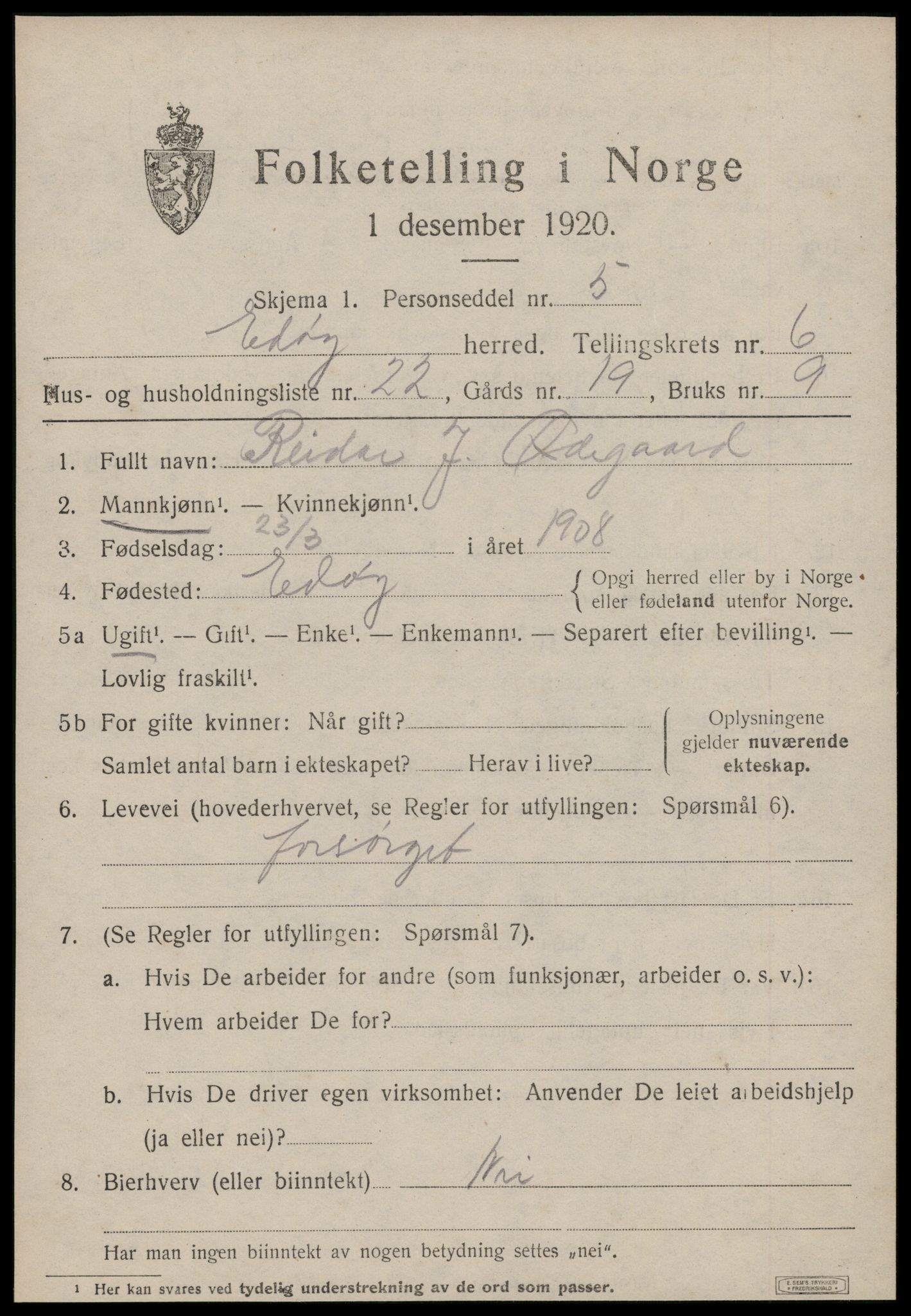 SAT, Folketelling 1920 for 1573 Edøy herred, 1920, s. 2034
