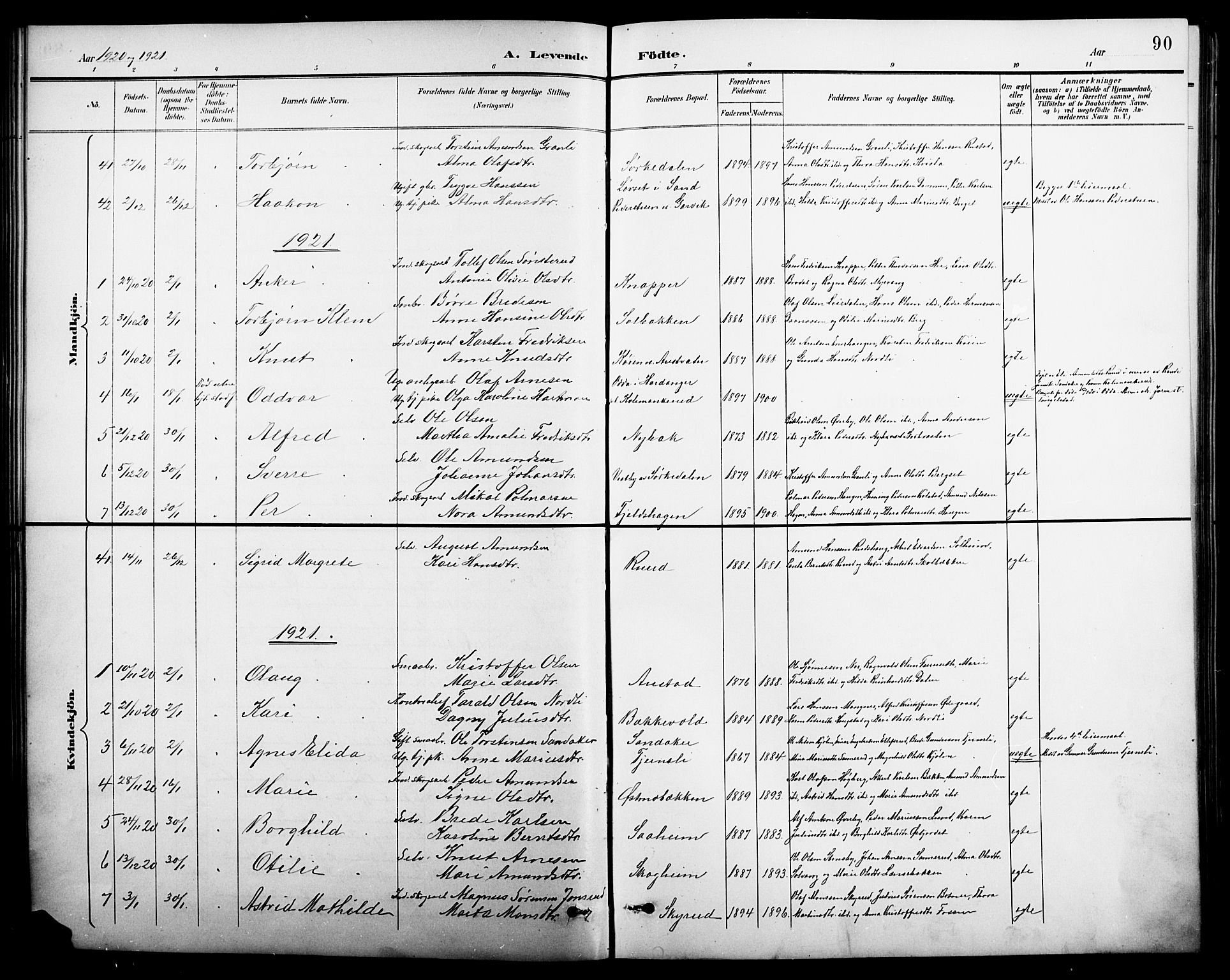 Nord-Odal prestekontor, AV/SAH-PREST-032/H/Ha/Hab/L0002: Klokkerbok nr. 2, 1895-1921, s. 90