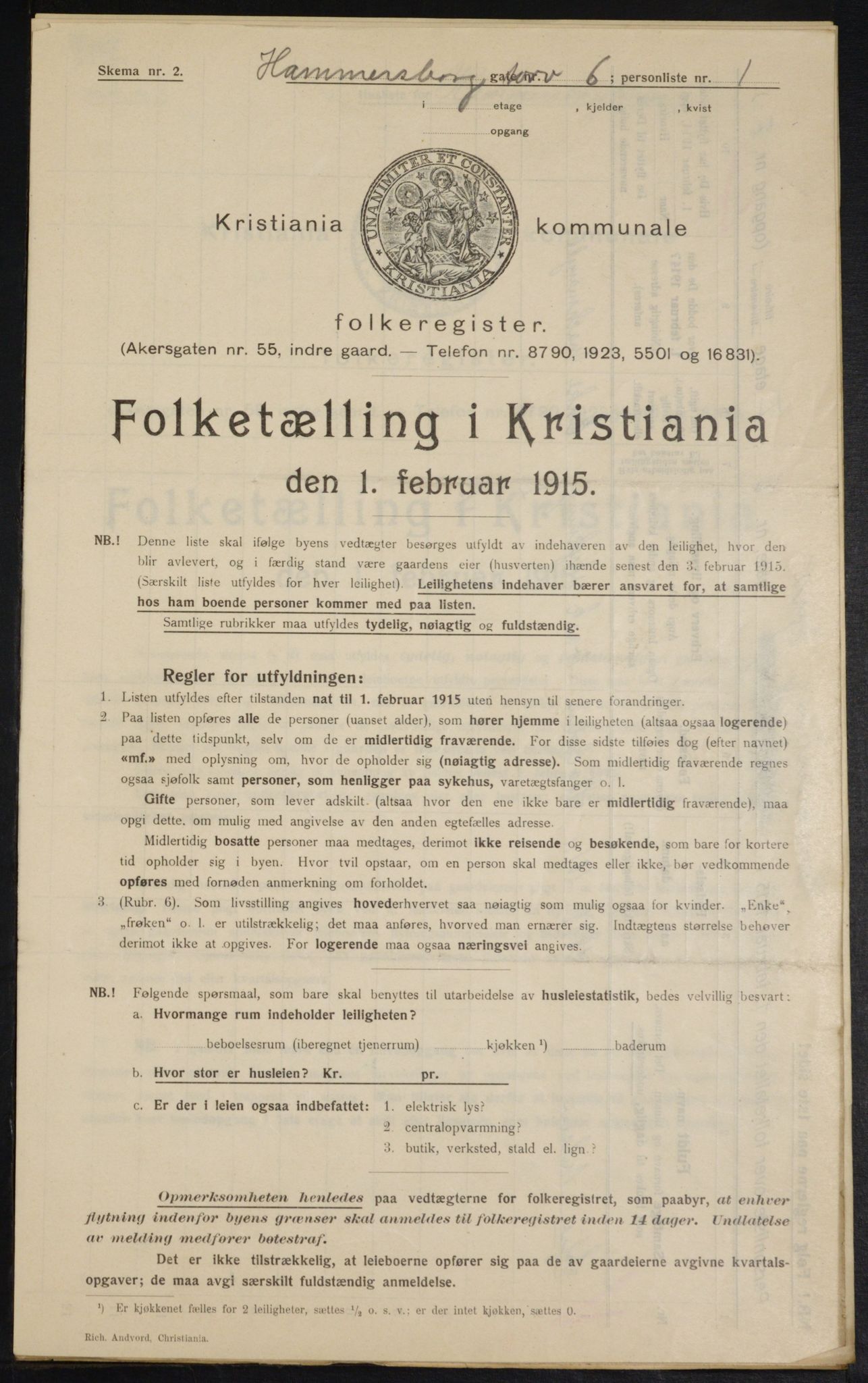 OBA, Kommunal folketelling 1.2.1915 for Kristiania, 1915, s. 34129