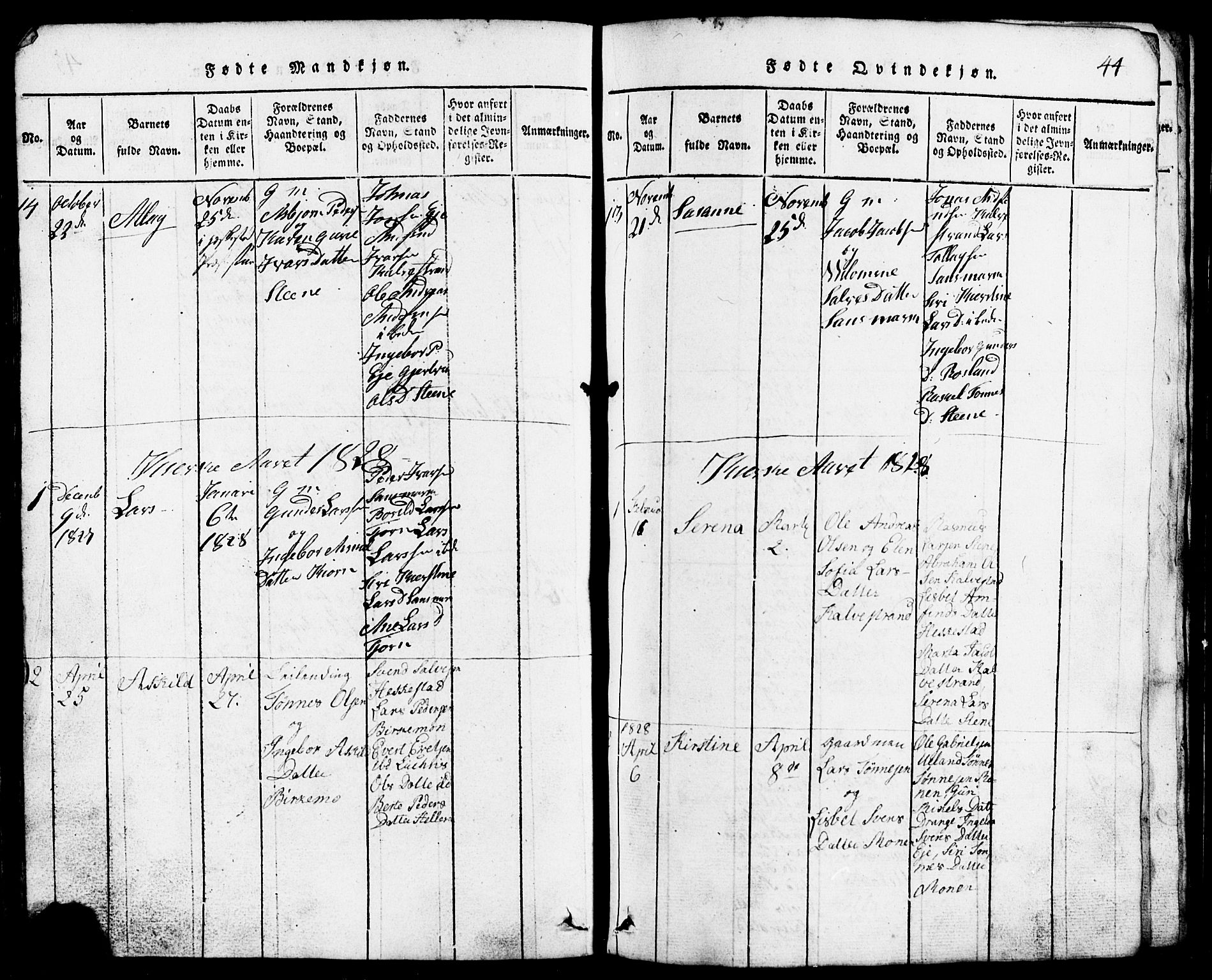 Lund sokneprestkontor, AV/SAST-A-101809/S07/L0001: Klokkerbok nr. B 1, 1815-1853, s. 44