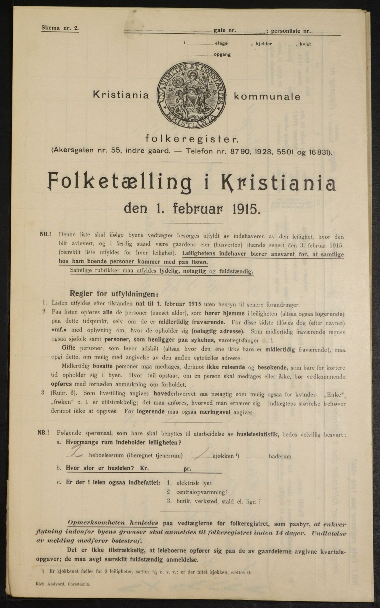 OBA, Kommunal folketelling 1.2.1915 for Kristiania, 1915, s. 122911