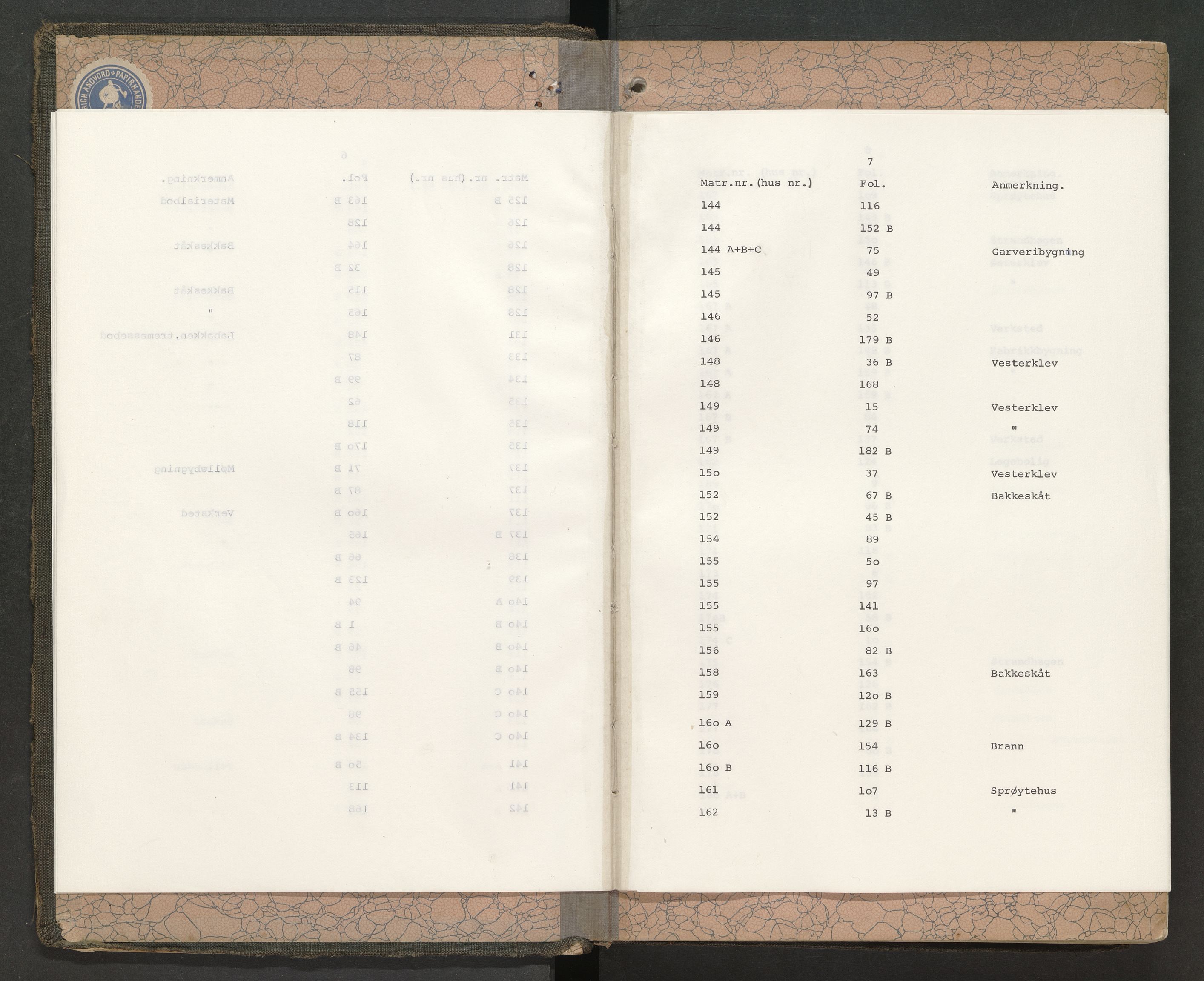 Norges Brannkasse Tvedestrand, AV/SAK-2241-0050/F/Fa/L0005: Branntakstprotokoll nr. 5 med matrikkelnummerregister, 1909-1938