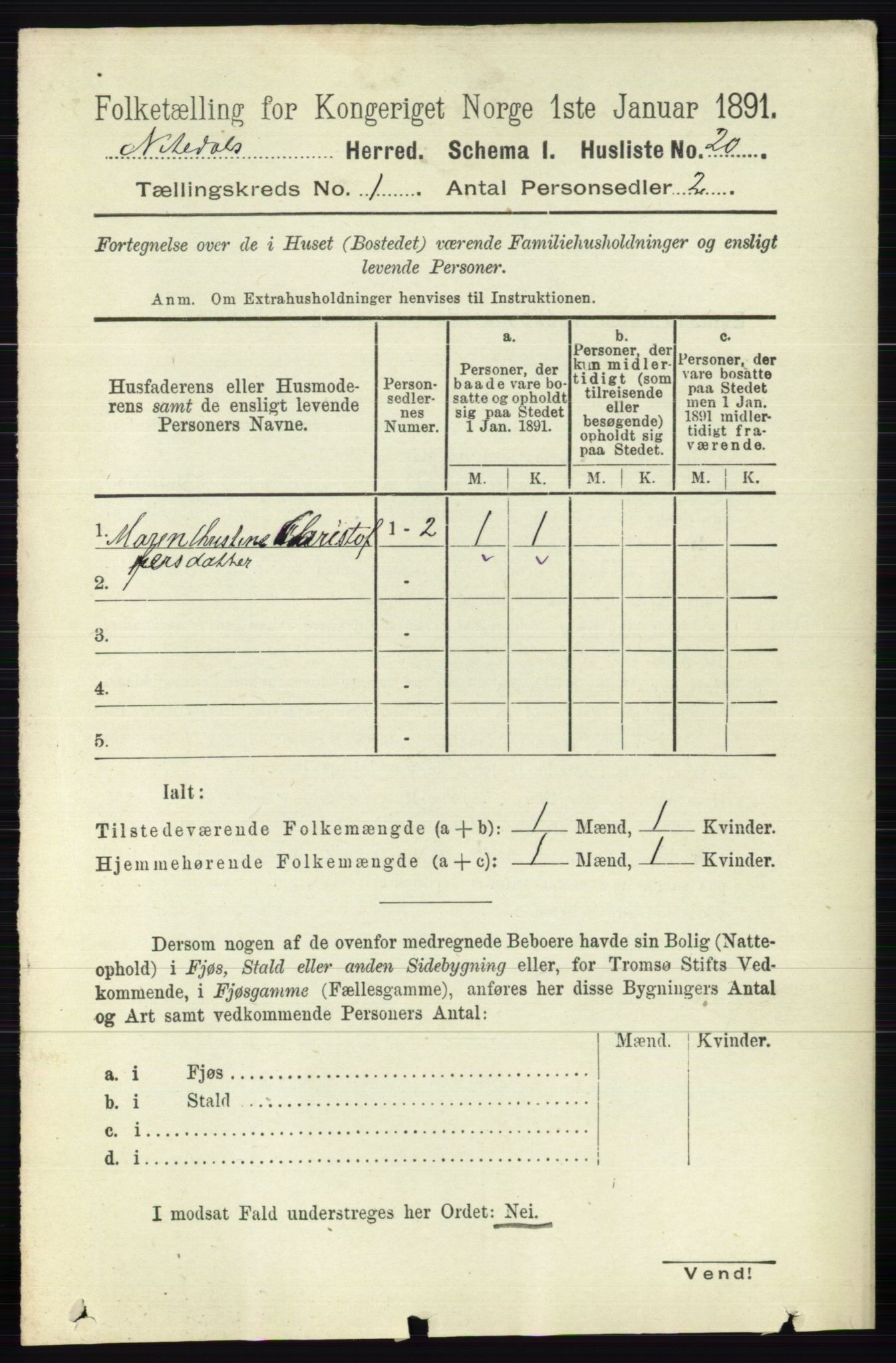 RA, Folketelling 1891 for 0233 Nittedal herred, 1891, s. 40