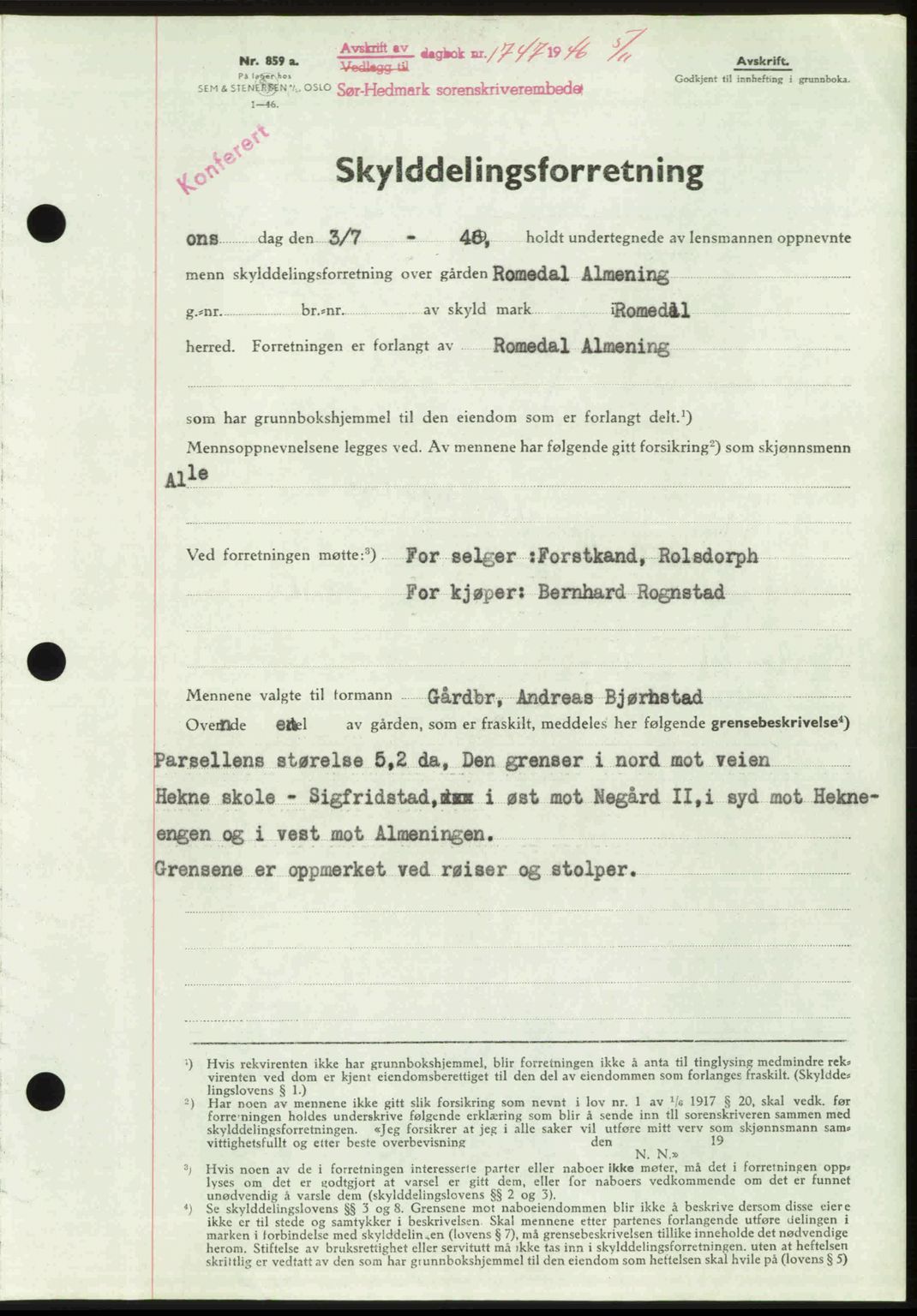 Sør-Hedmark sorenskriveri, AV/SAH-TING-014/H/Hb/Hbd/L0012: Pantebok nr. 12, 1946-1946, Dagboknr: 1747/1946