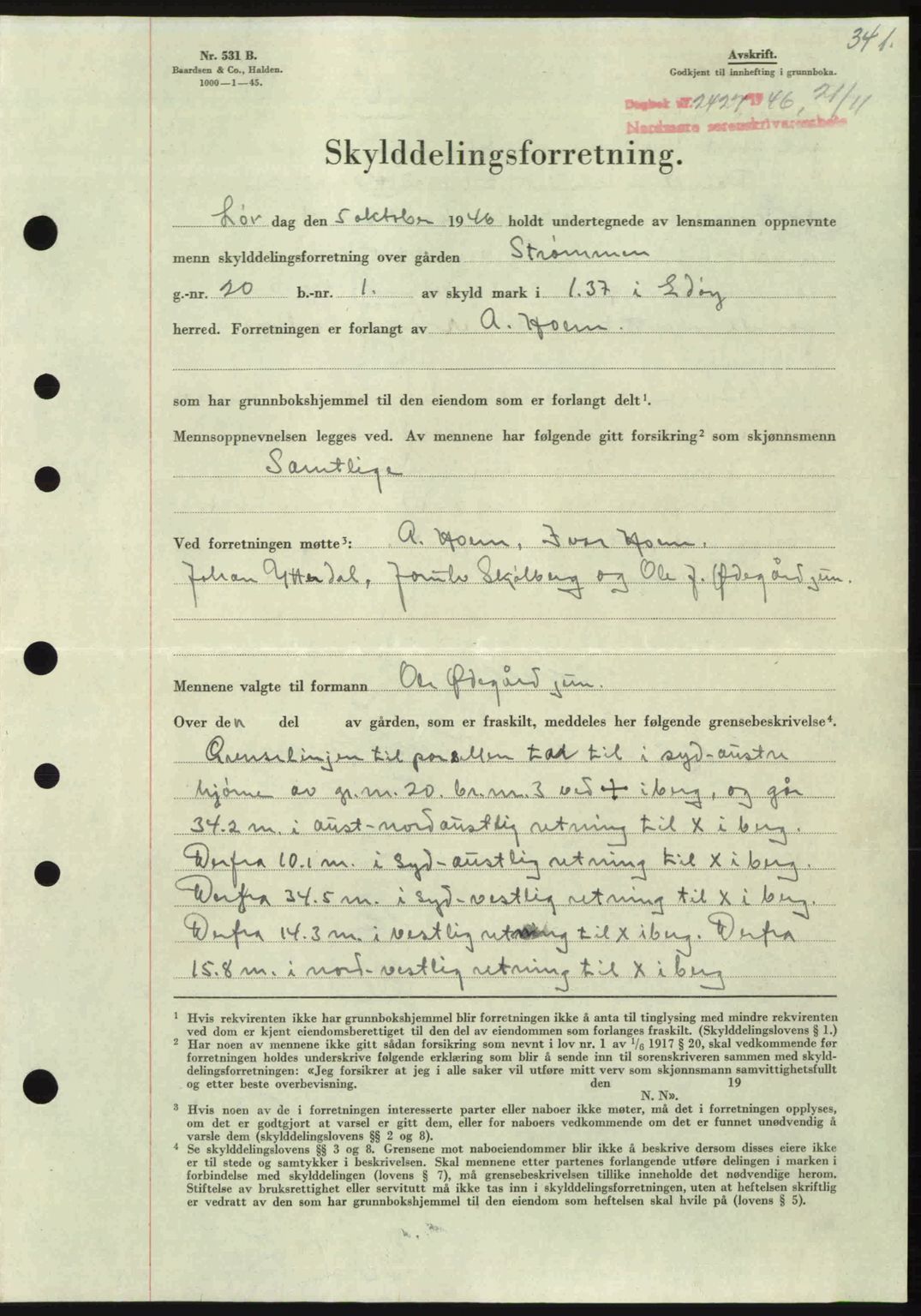 Nordmøre sorenskriveri, SAT/A-4132/1/2/2Ca: Pantebok nr. A103, 1946-1947, Dagboknr: 2427/1946