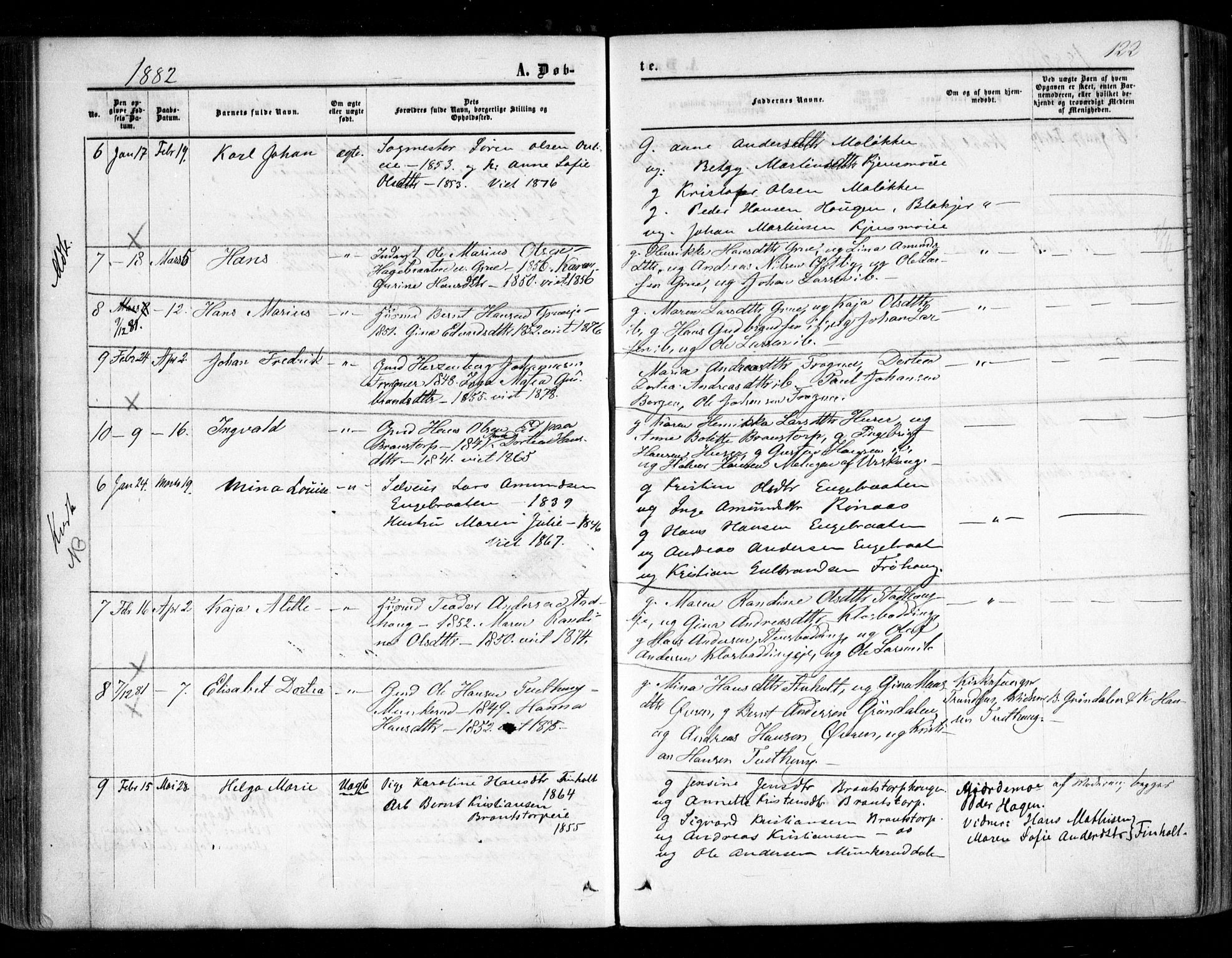 Nes prestekontor Kirkebøker, AV/SAO-A-10410/F/Fc/L0001: Ministerialbok nr. III 1, 1859-1882, s. 122