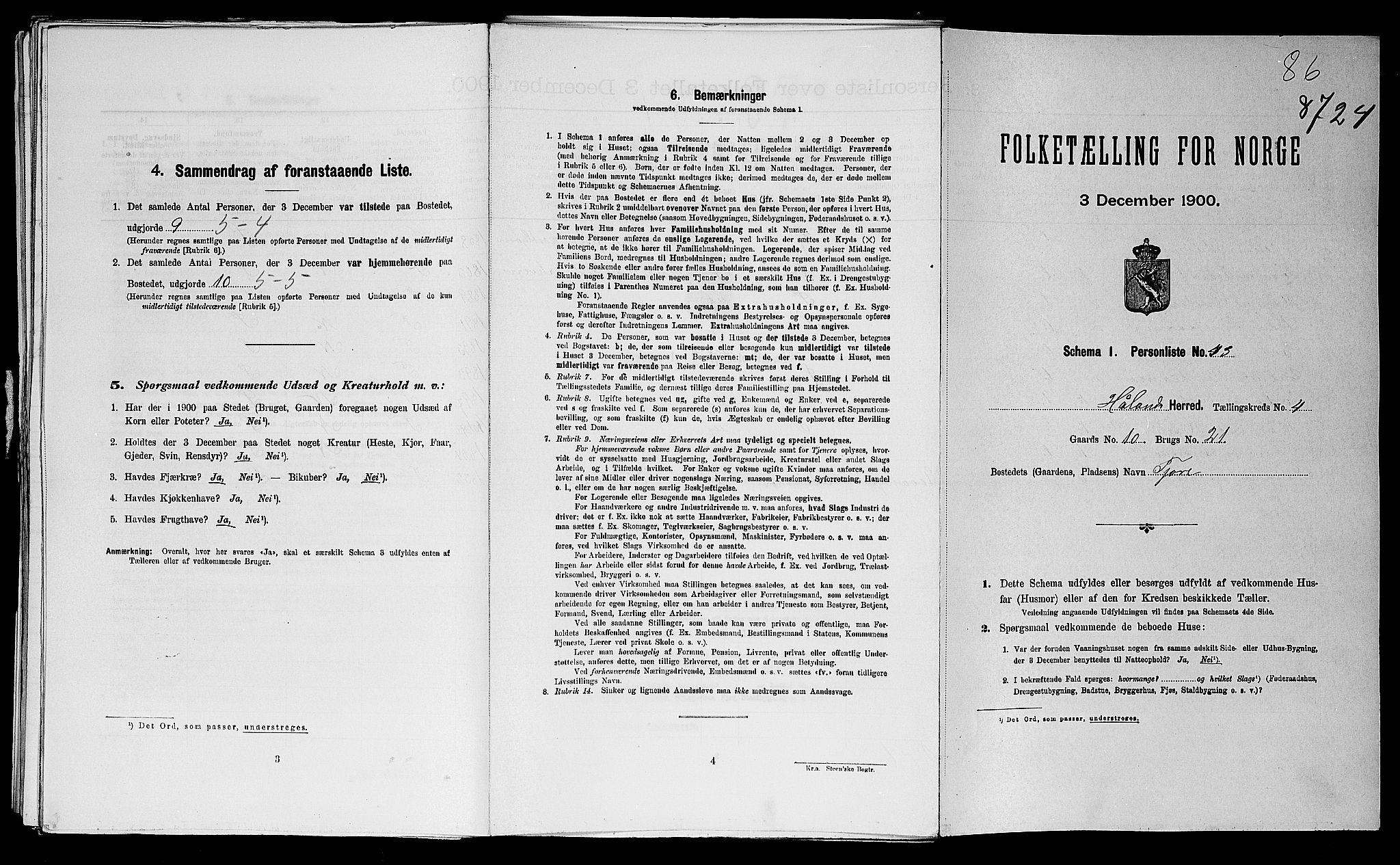 SAST, Folketelling 1900 for 1124 Haaland herred, 1900, s. 68