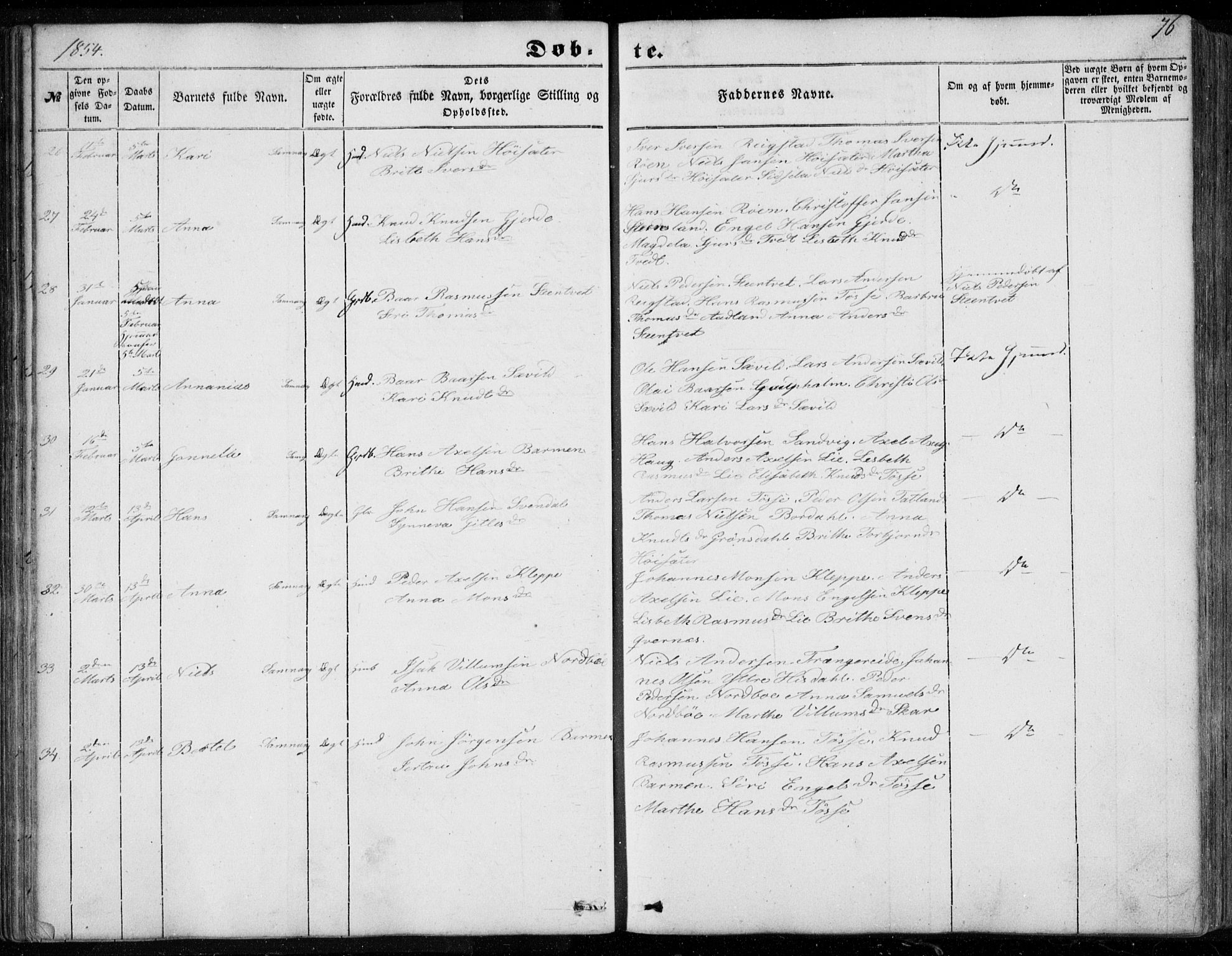 Os sokneprestembete, AV/SAB-A-99929: Ministerialbok nr. A 16, 1851-1859, s. 76