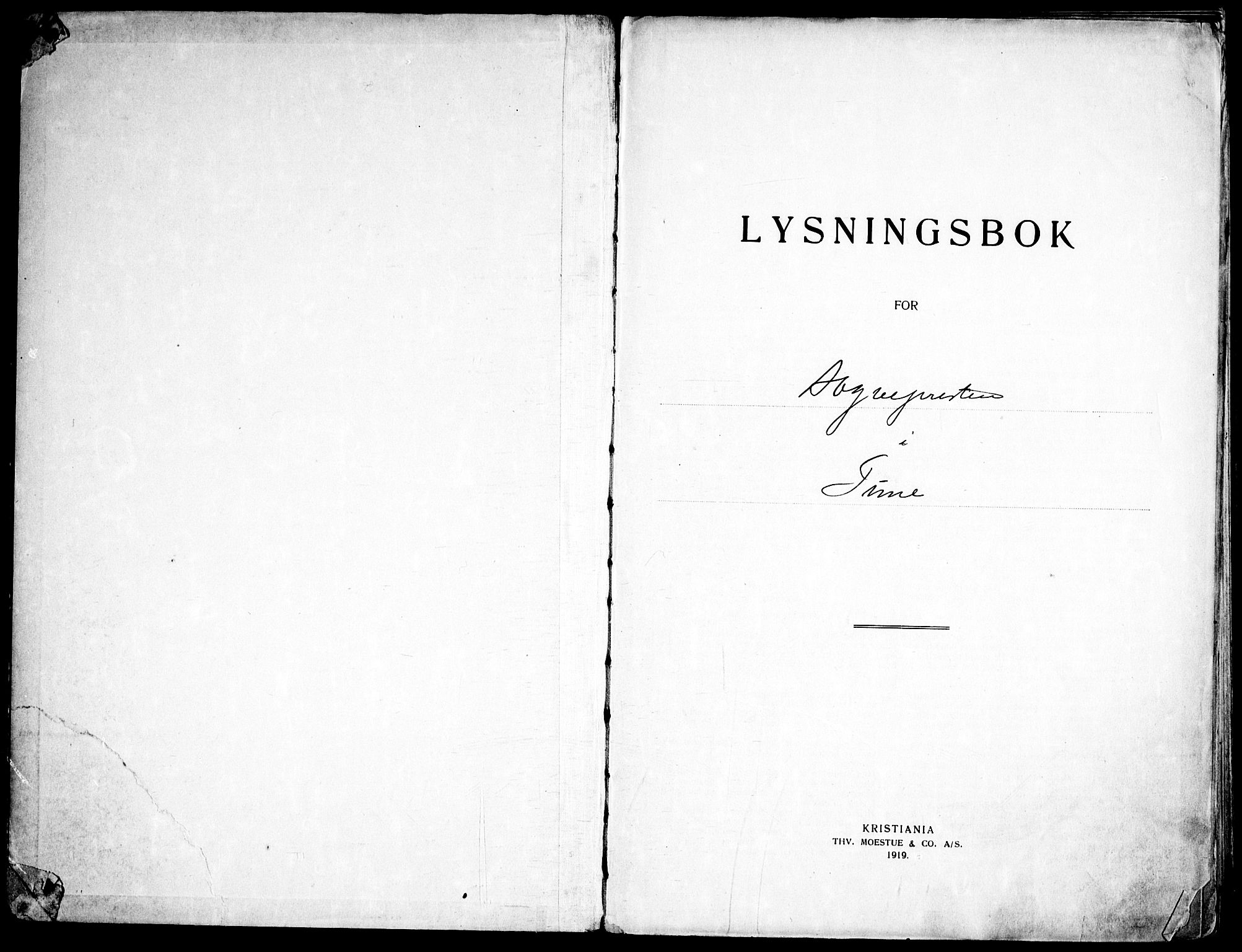 Tune prestekontor Kirkebøker, SAO/A-2007/H/Ha/L0001: Lysningsprotokoll nr. I 1, 1919-1946