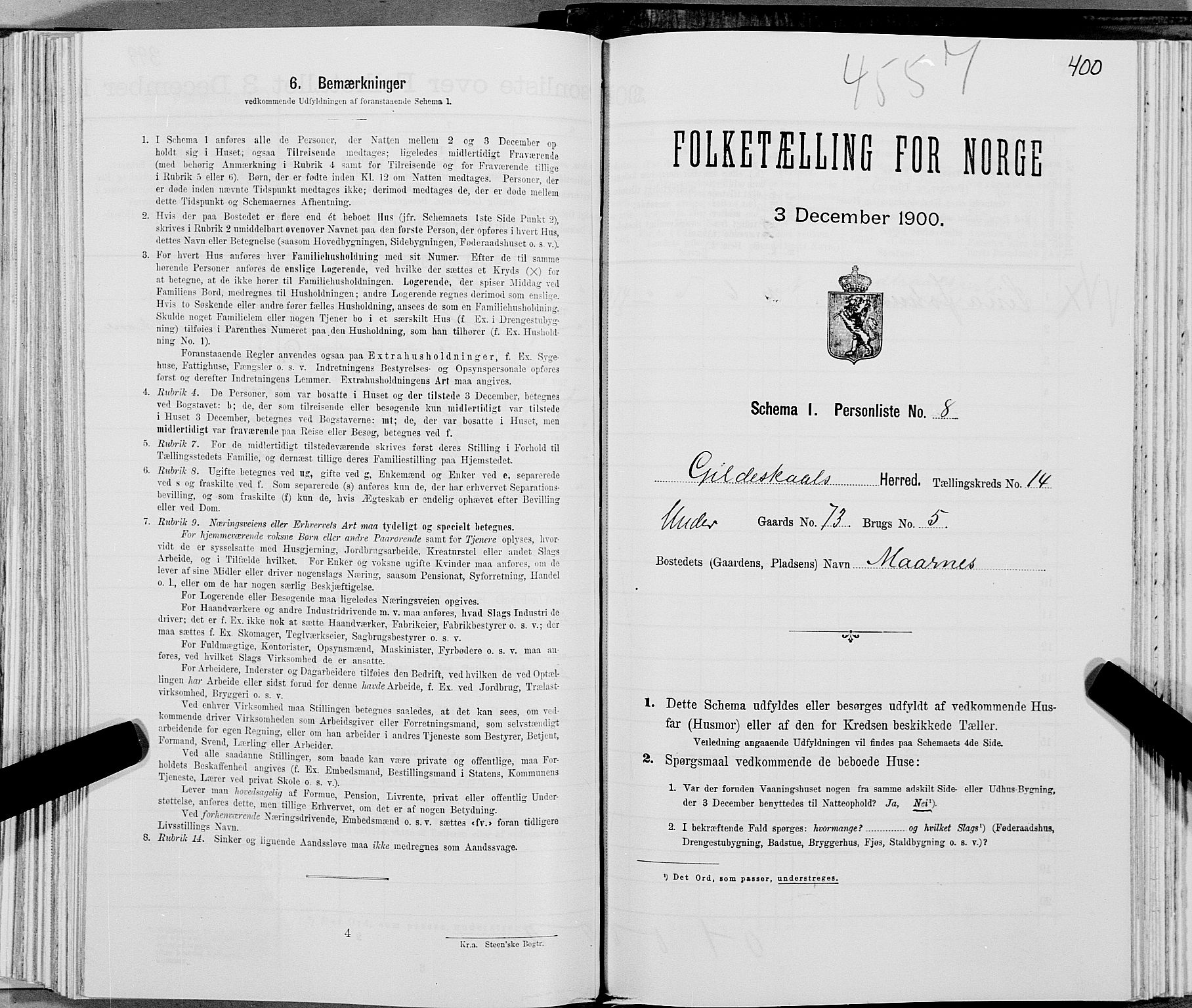 SAT, Folketelling 1900 for 1838 Gildeskål herred, 1900, s. 1383
