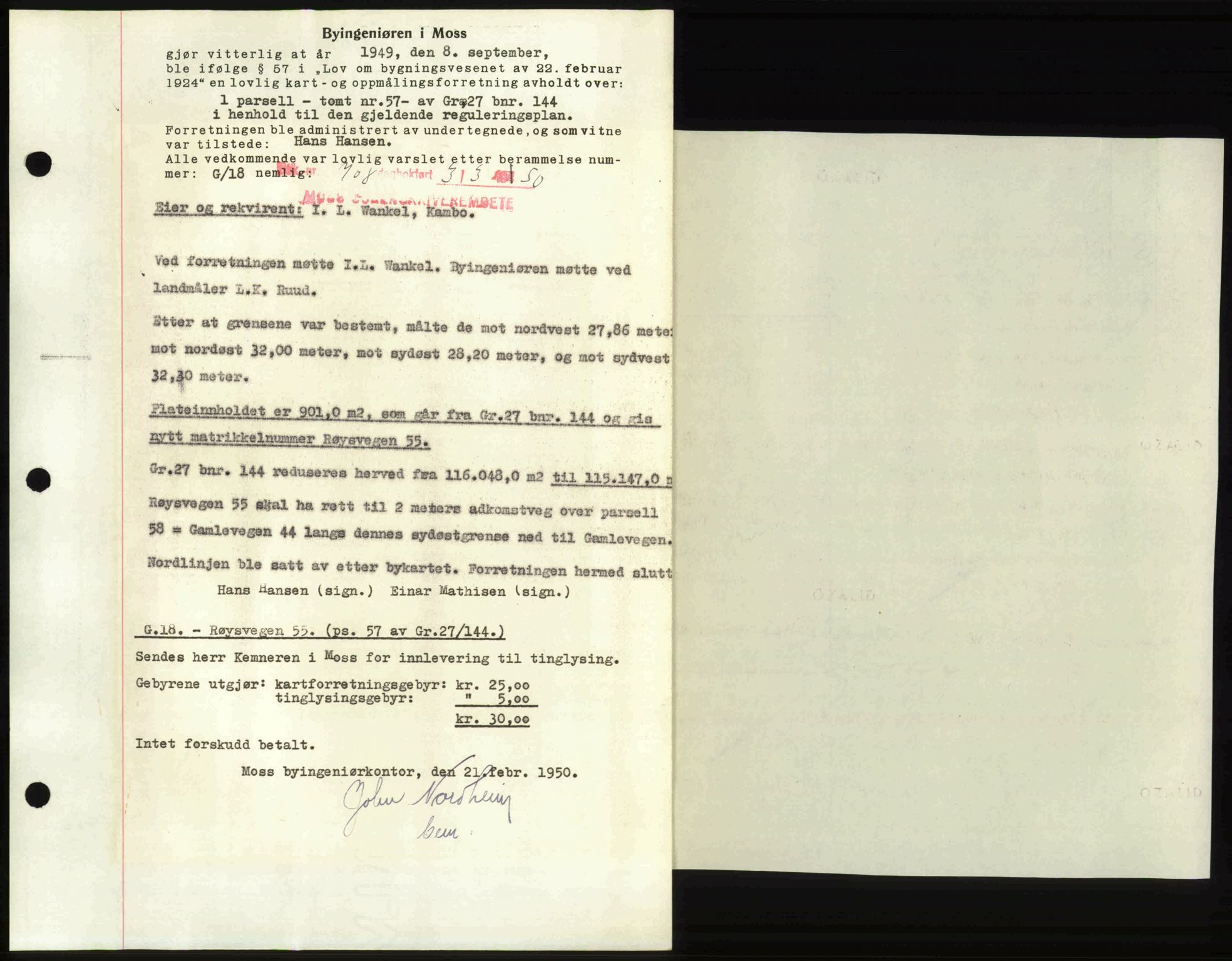 Moss sorenskriveri, SAO/A-10168: Pantebok nr. A25, 1950-1950, Dagboknr: 708/1950