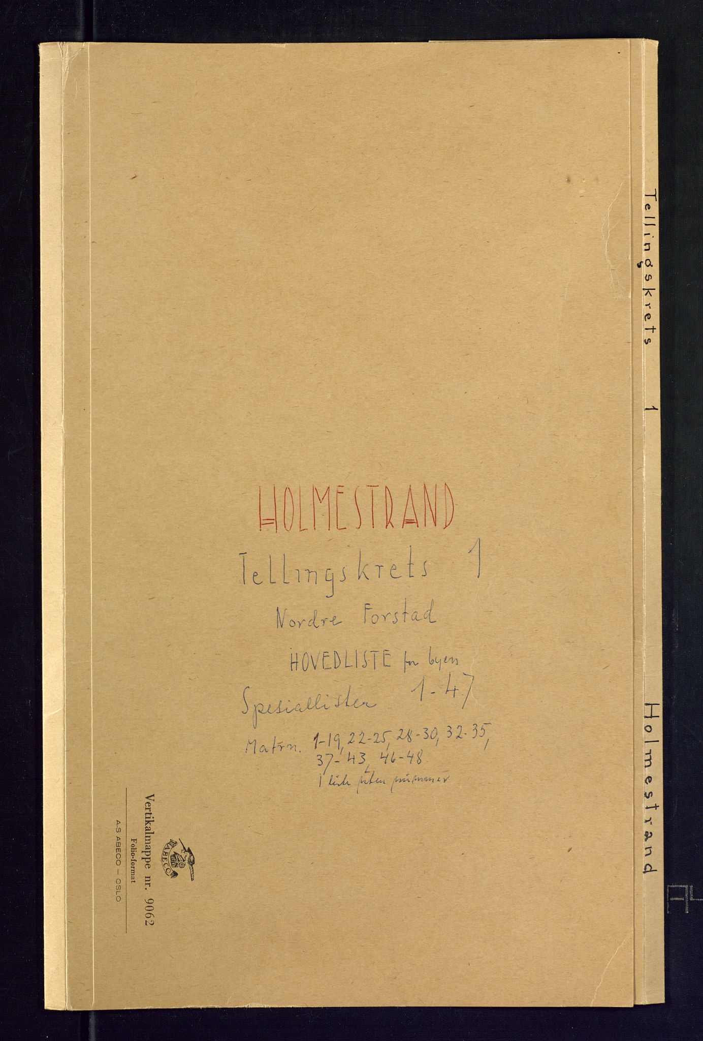 SAKO, Folketelling 1875 for 0702P Holmestrand prestegjeld, 1875, s. 1