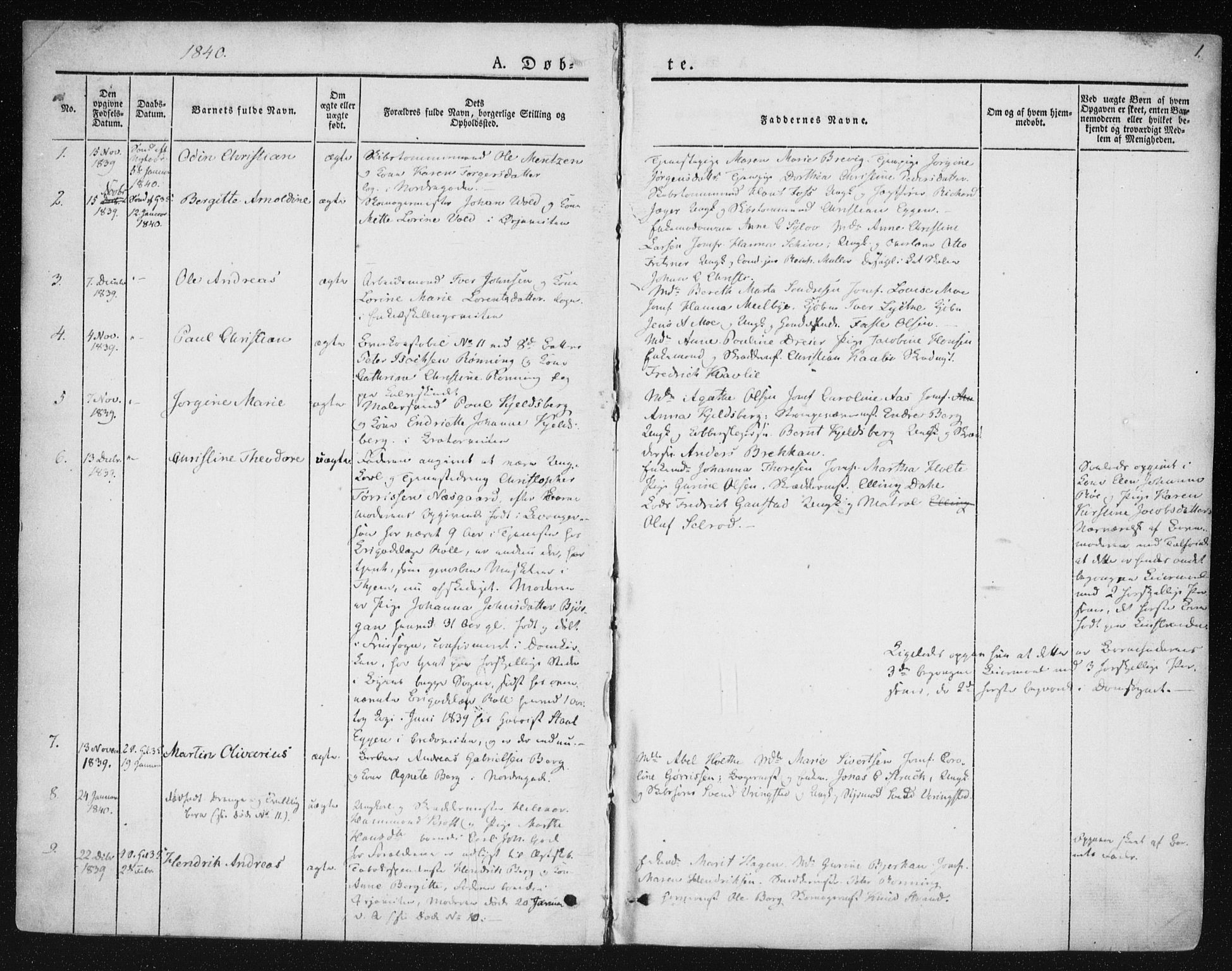 Ministerialprotokoller, klokkerbøker og fødselsregistre - Sør-Trøndelag, SAT/A-1456/602/L0110: Ministerialbok nr. 602A08, 1840-1854, s. 1