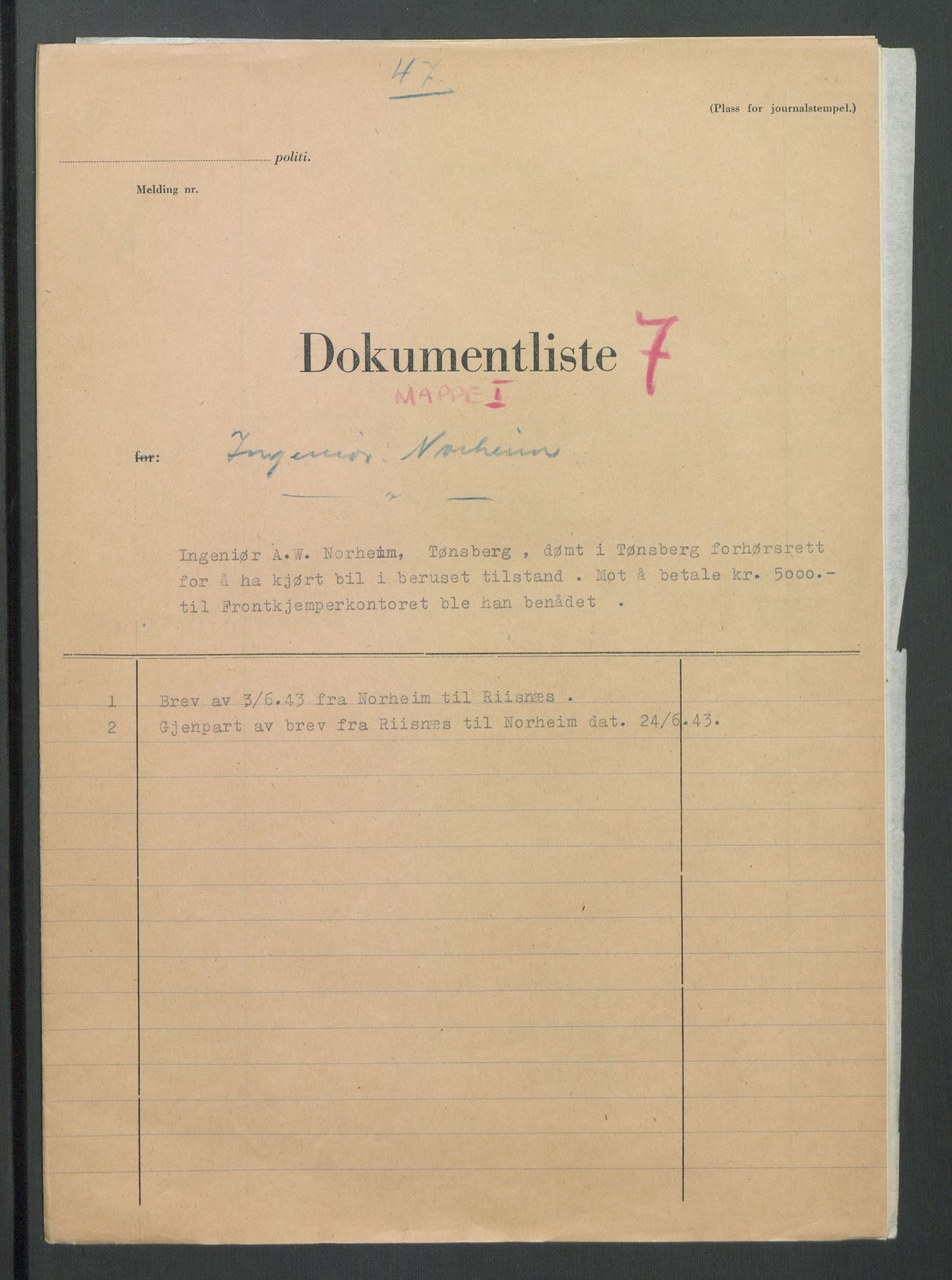 Landssvikarkivet, Oslo politikammer, RA/S-3138-01/D/Di/L0001: Anr. 1559, 1945-1947, s. 413