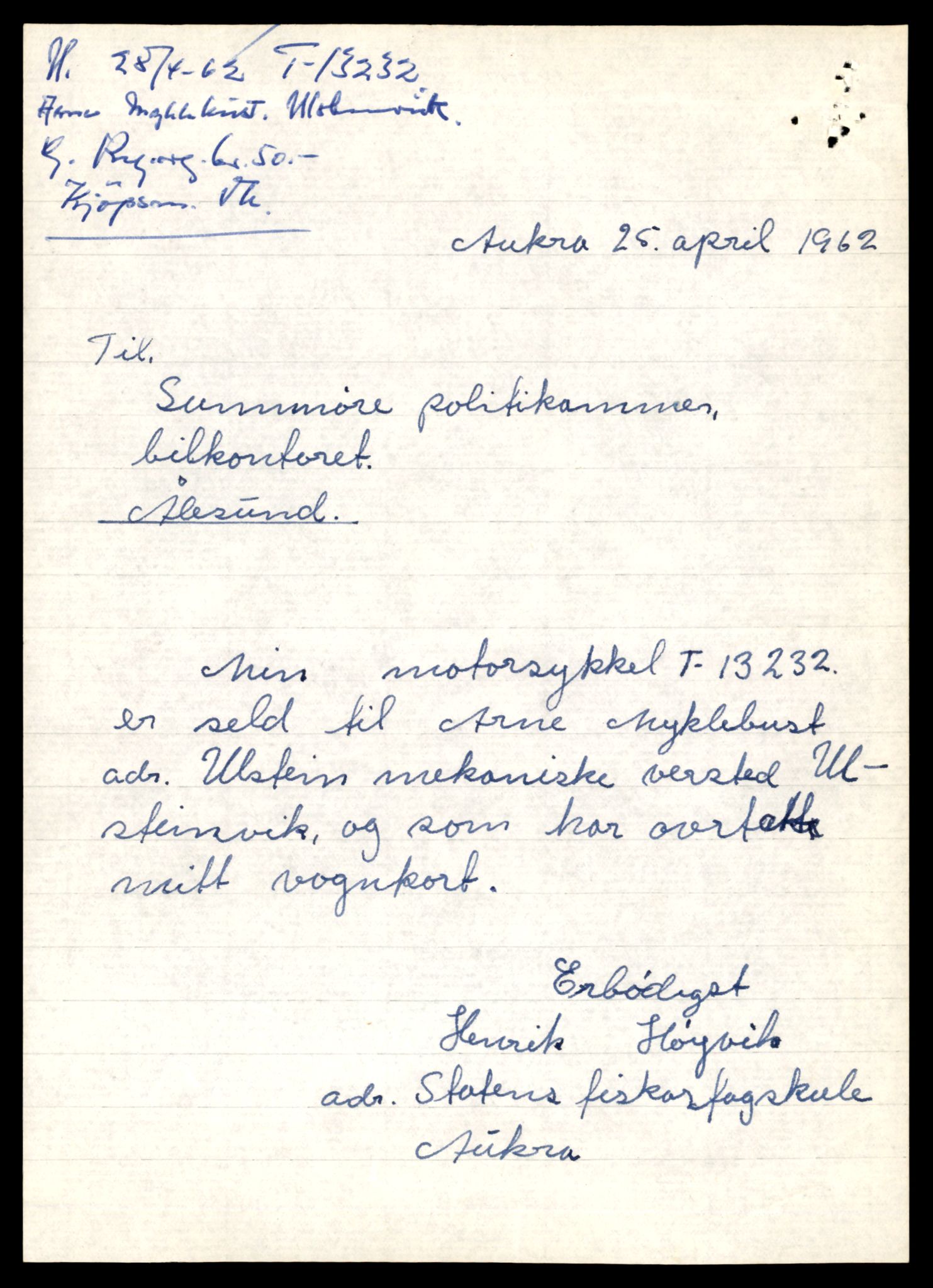 Møre og Romsdal vegkontor - Ålesund trafikkstasjon, AV/SAT-A-4099/F/Fe/L0038: Registreringskort for kjøretøy T 13180 - T 13360, 1927-1998, s. 923