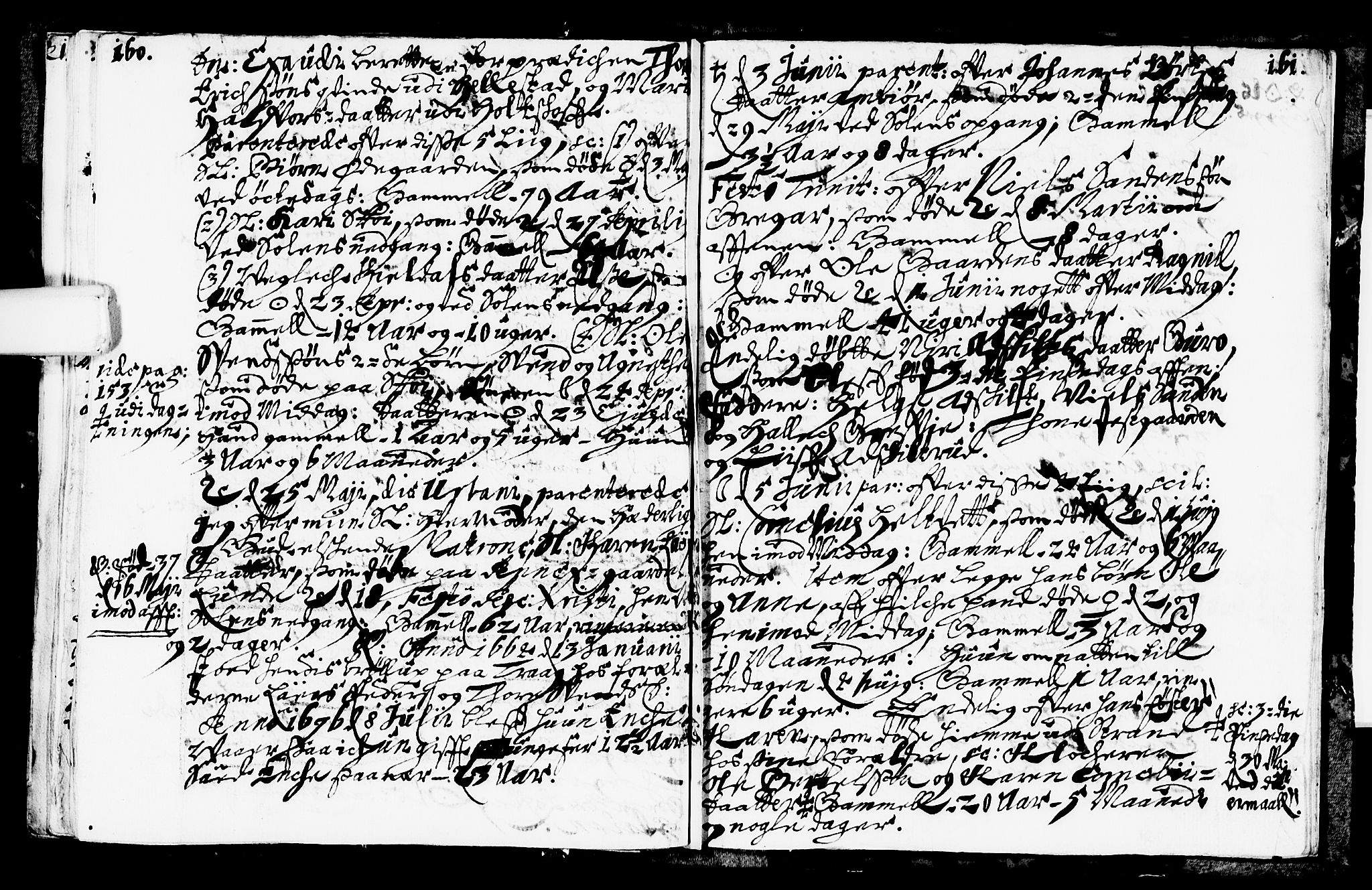Bø kirkebøker, SAKO/A-257/F/Fa/L0001: Ministerialbok nr. 1, 1689-1699, s. 160-161