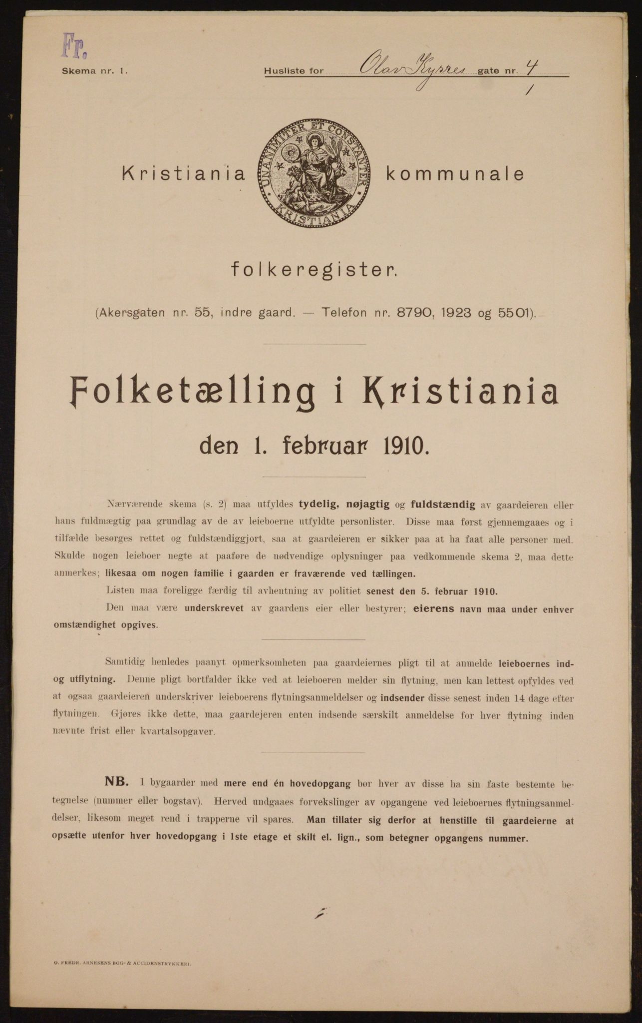 OBA, Kommunal folketelling 1.2.1910 for Kristiania, 1910, s. 72622