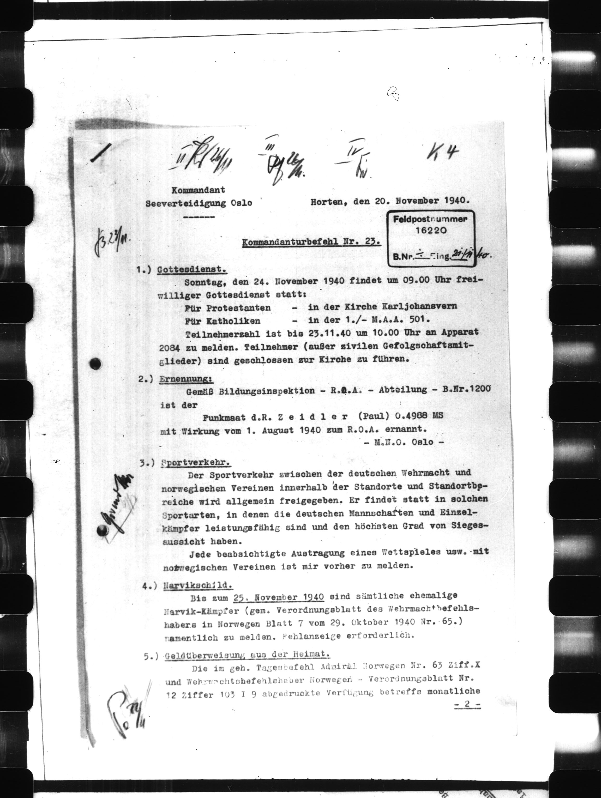 Documents Section, AV/RA-RAFA-2200/V/L0063: Film med LMDC Serial Numbers, 1940-1945, s. 20