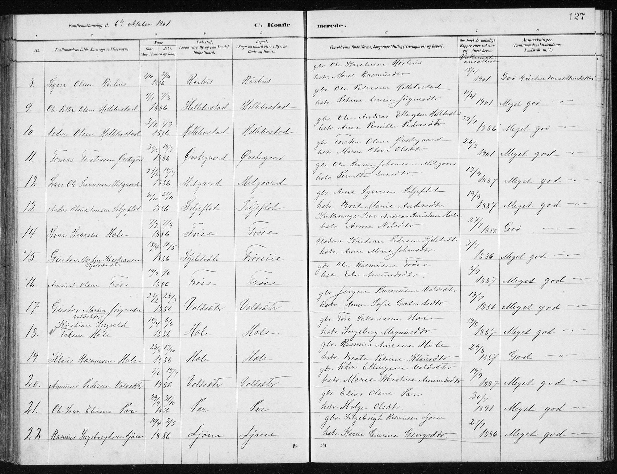 Ministerialprotokoller, klokkerbøker og fødselsregistre - Møre og Romsdal, AV/SAT-A-1454/517/L0230: Klokkerbok nr. 517C03, 1879-1912, s. 127