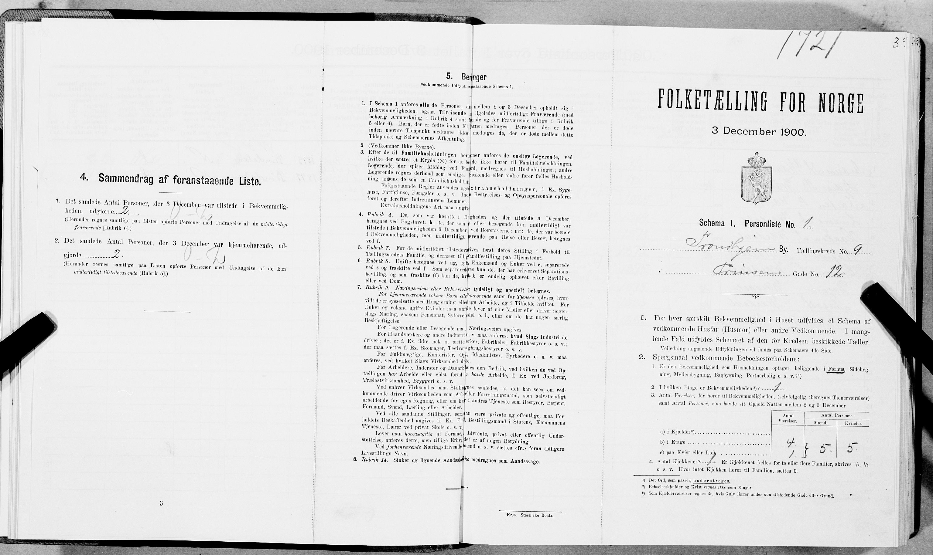 SAT, Folketelling 1900 for 1601 Trondheim kjøpstad, 1900, s. 1524