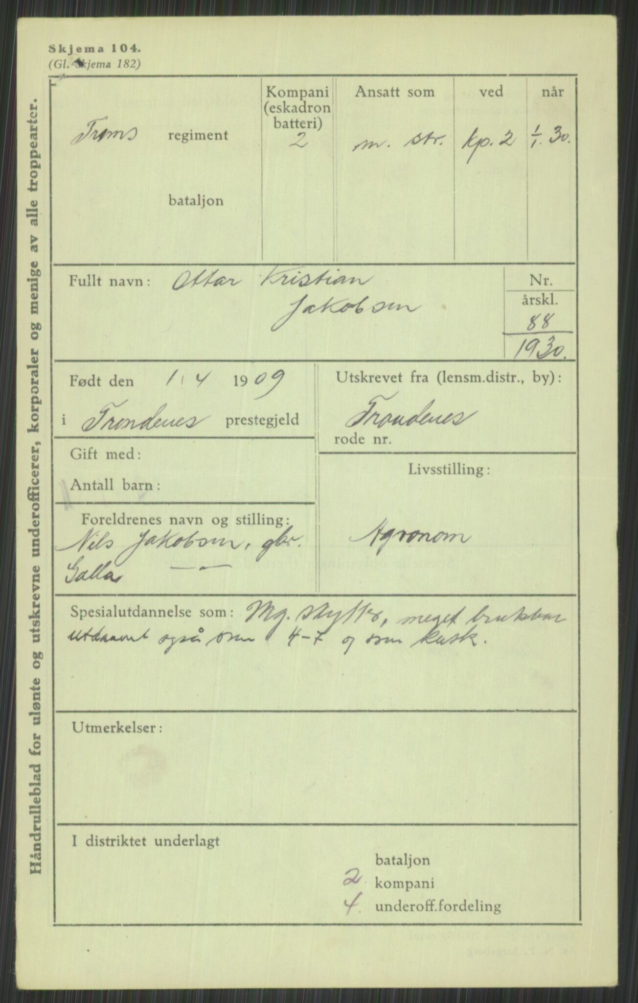 Forsvaret, Troms infanteriregiment nr. 16, AV/RA-RAFA-3146/P/Pa/L0014: Rulleblad for regimentets menige mannskaper, årsklasse 1930, 1930, s. 373