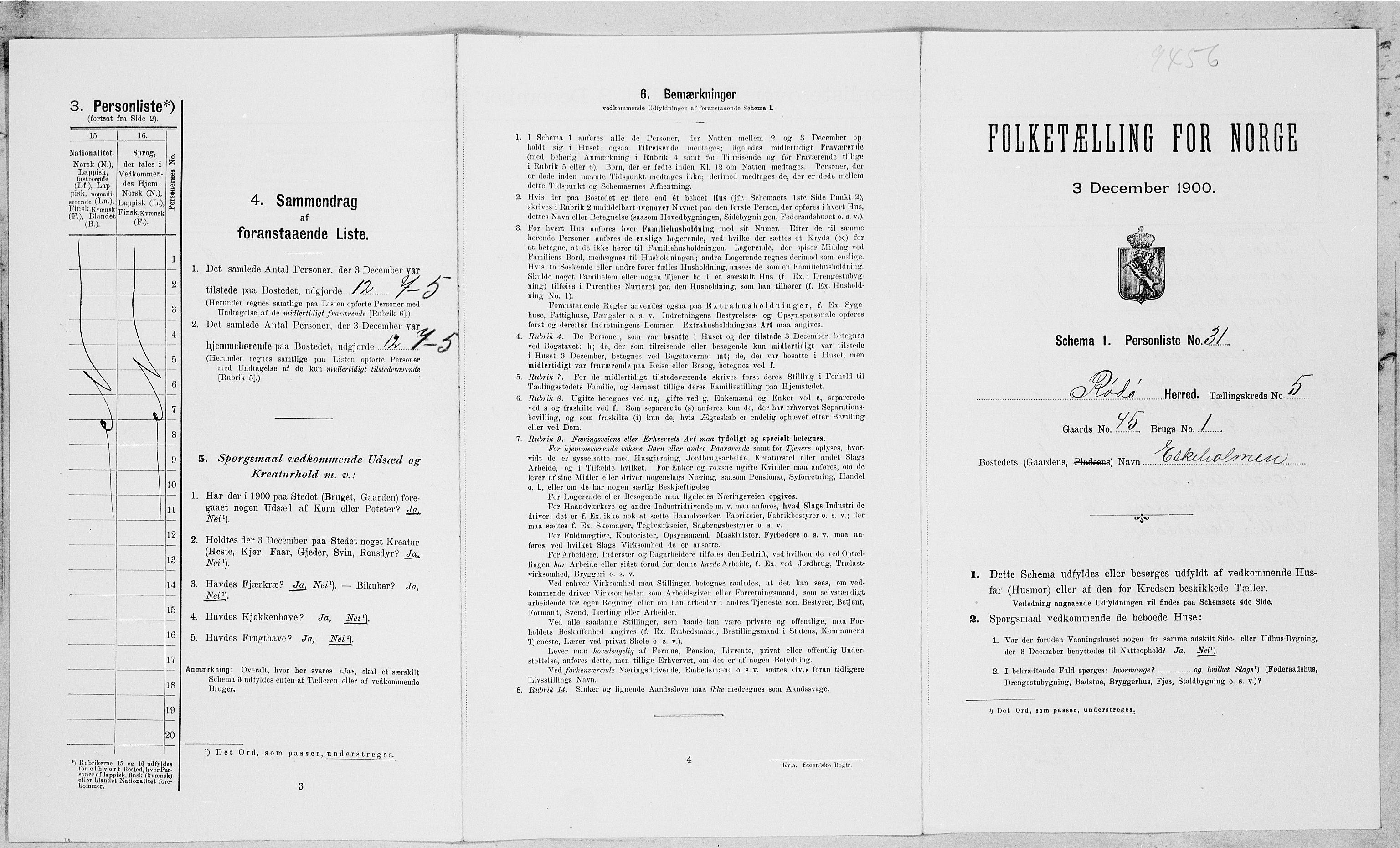 SAT, Folketelling 1900 for 1836 Rødøy herred, 1900, s. 515