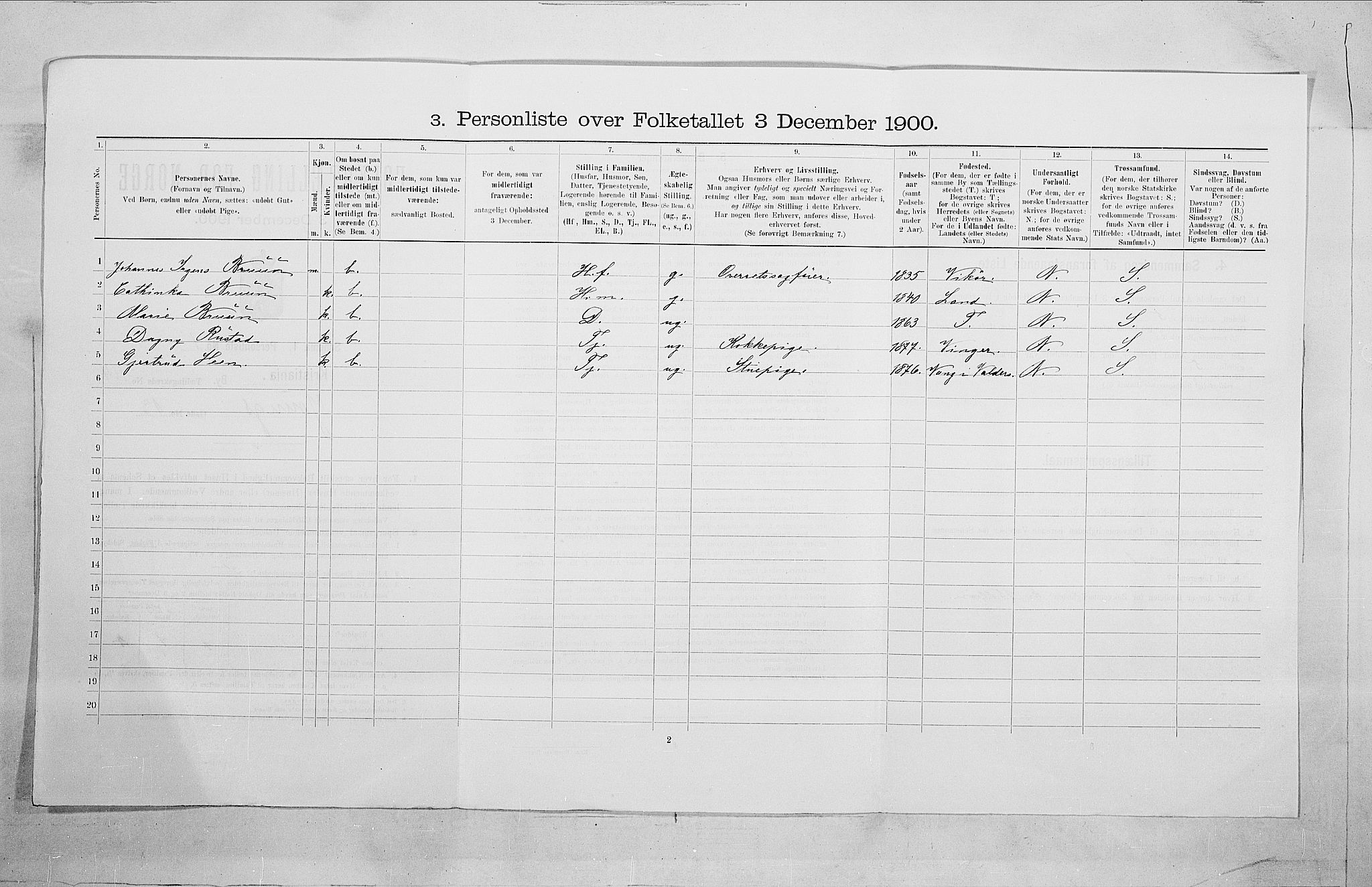 SAO, Folketelling 1900 for 0301 Kristiania kjøpstad, 1900, s. 114967