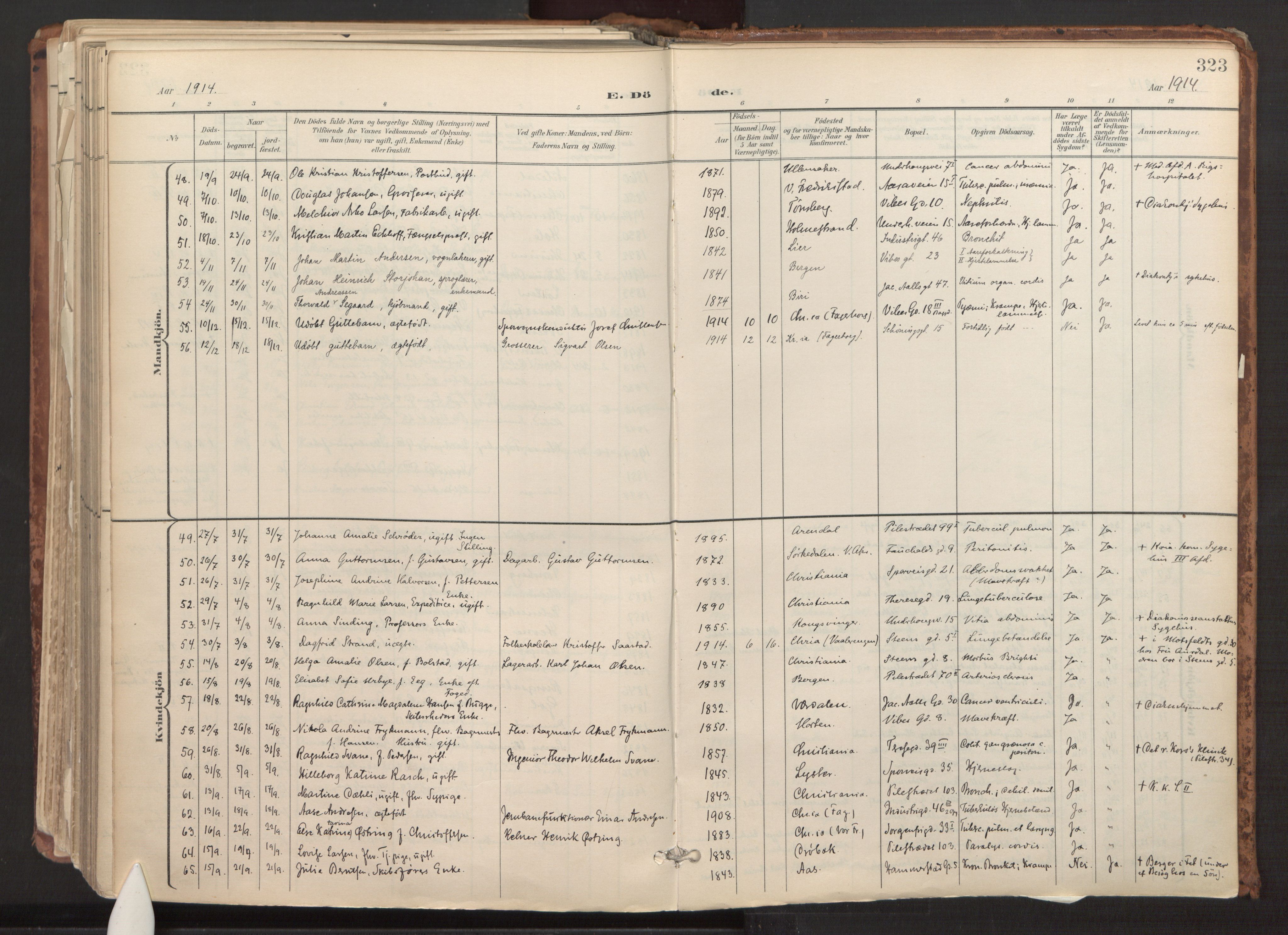 Fagerborg prestekontor Kirkebøker, AV/SAO-A-10844/F/Fa/L0003: Ministerialbok nr. 3, 1898-1916, s. 323