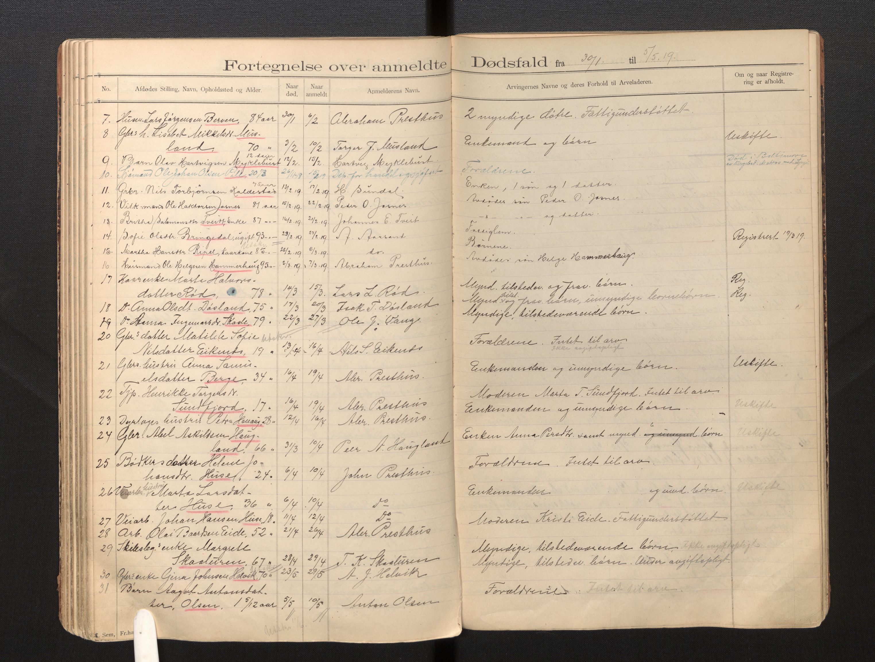 Lensmannen i Kvinnherad, AV/SAB-A-33301/1/0006/L0003: Dødsfallprotokoll, 1892-1927