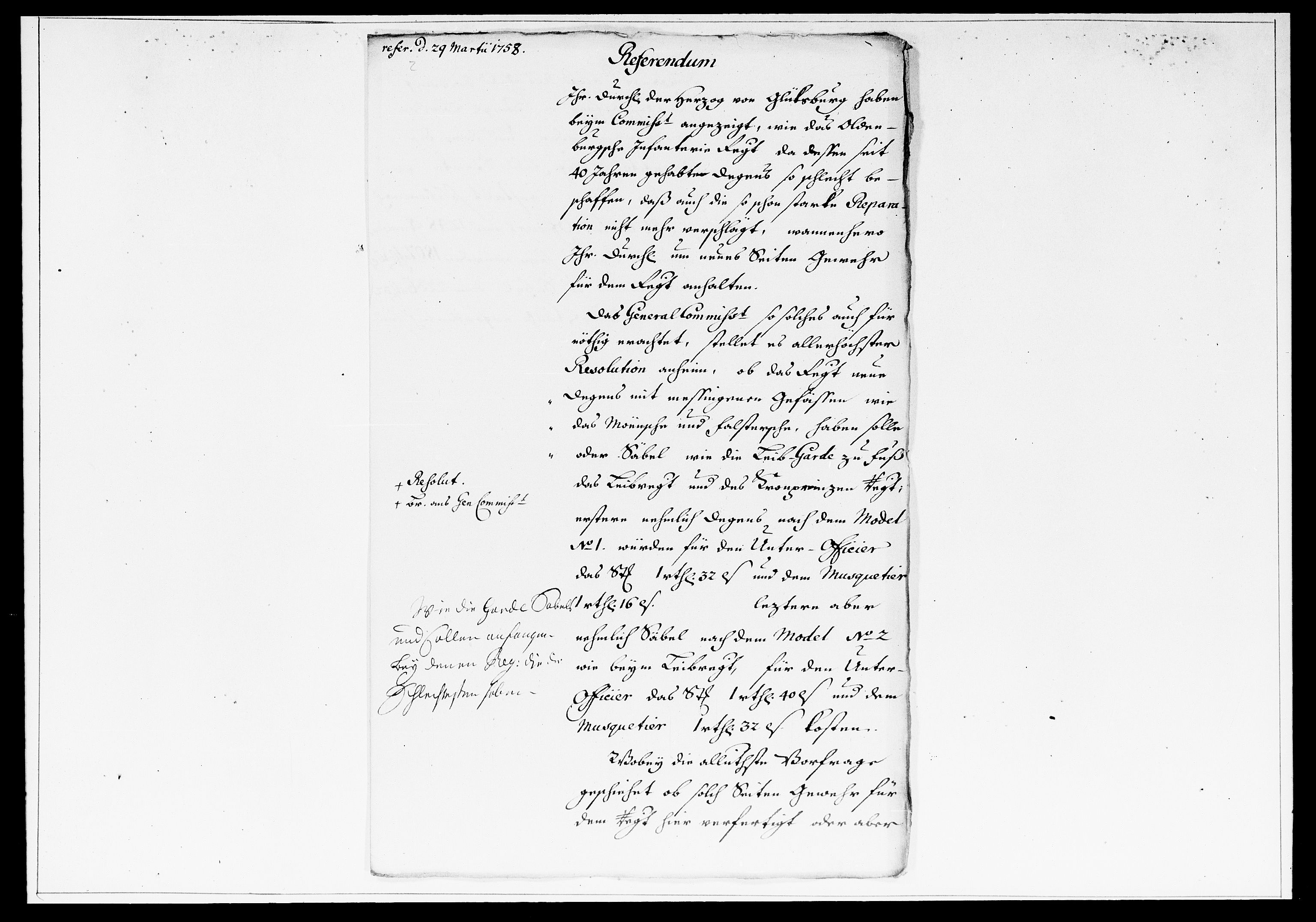 Krigskollegiet, Krigskancelliet, DRA/A-0006/-/1297-1314: Refererede sager, 1758, s. 161