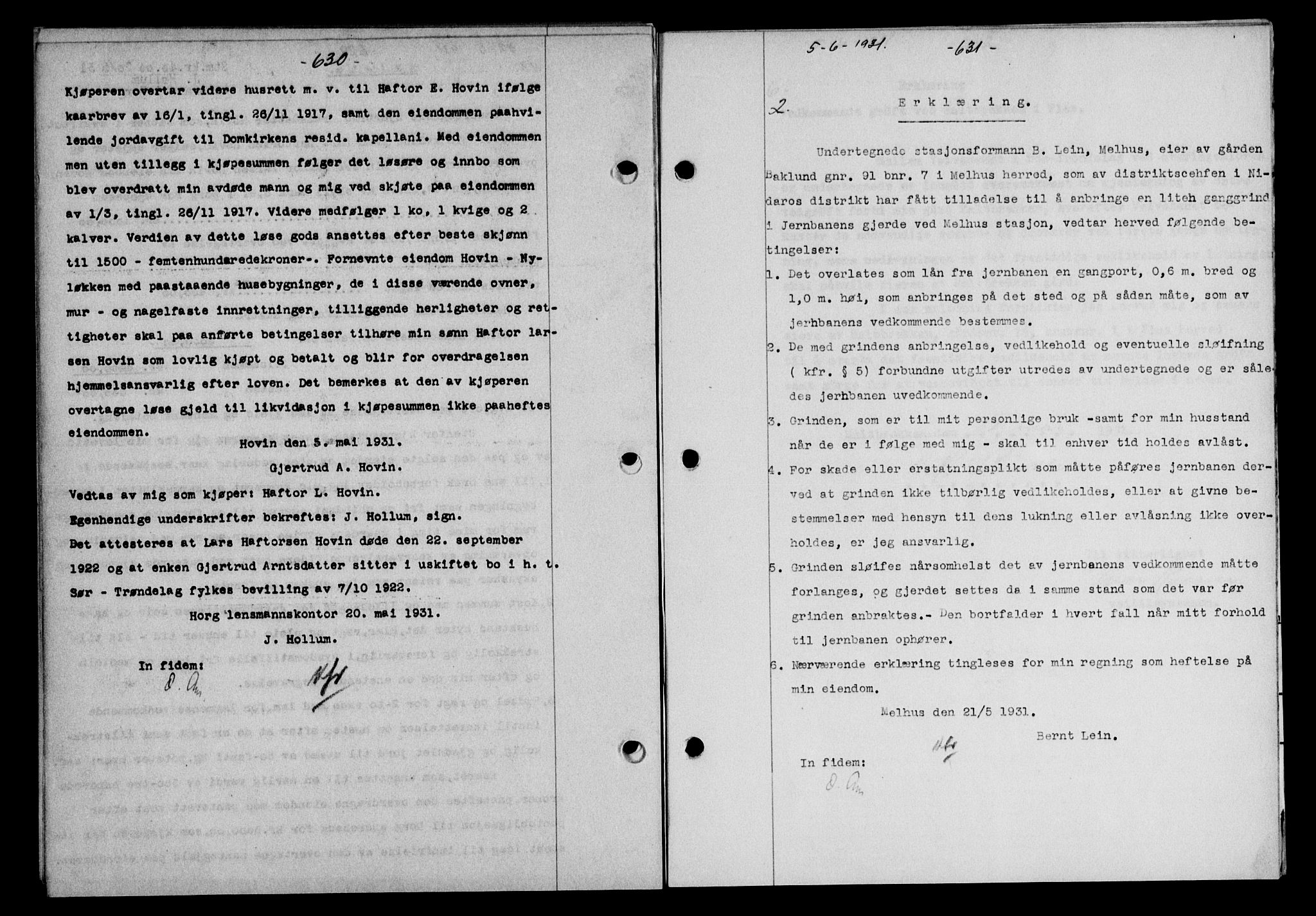 Gauldal sorenskriveri, SAT/A-0014/1/2/2C/L0041: Pantebok nr. 42-43, 1930-1931, Tingl.dato: 05.06.1931