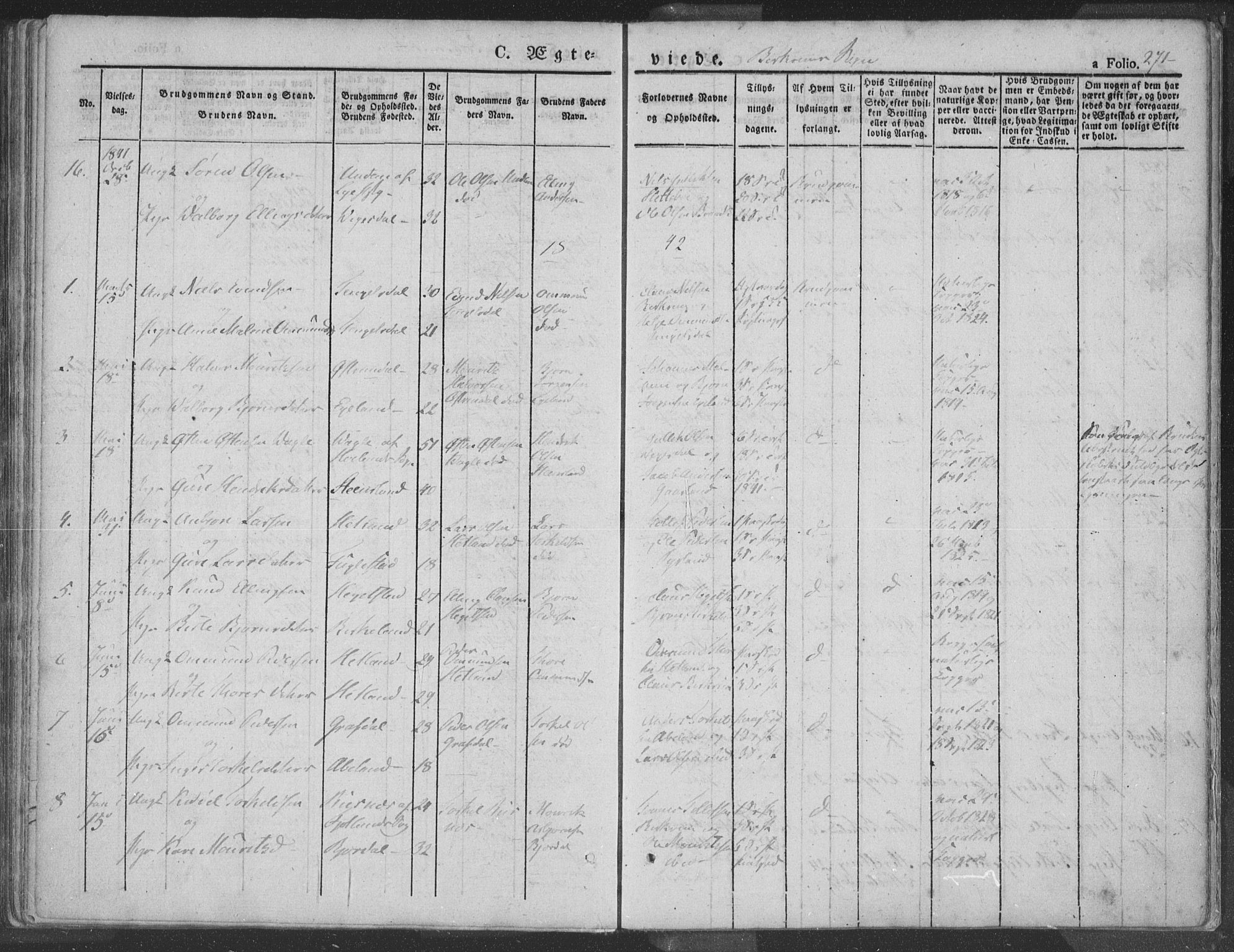 Helleland sokneprestkontor, AV/SAST-A-101810: Ministerialbok nr. A 6.1, 1834-1863, s. 271