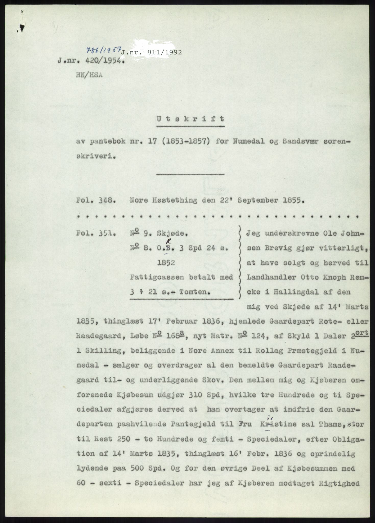 Statsarkivet i Kongsberg, AV/SAKO-A-0001, 1944-1954, s. 54