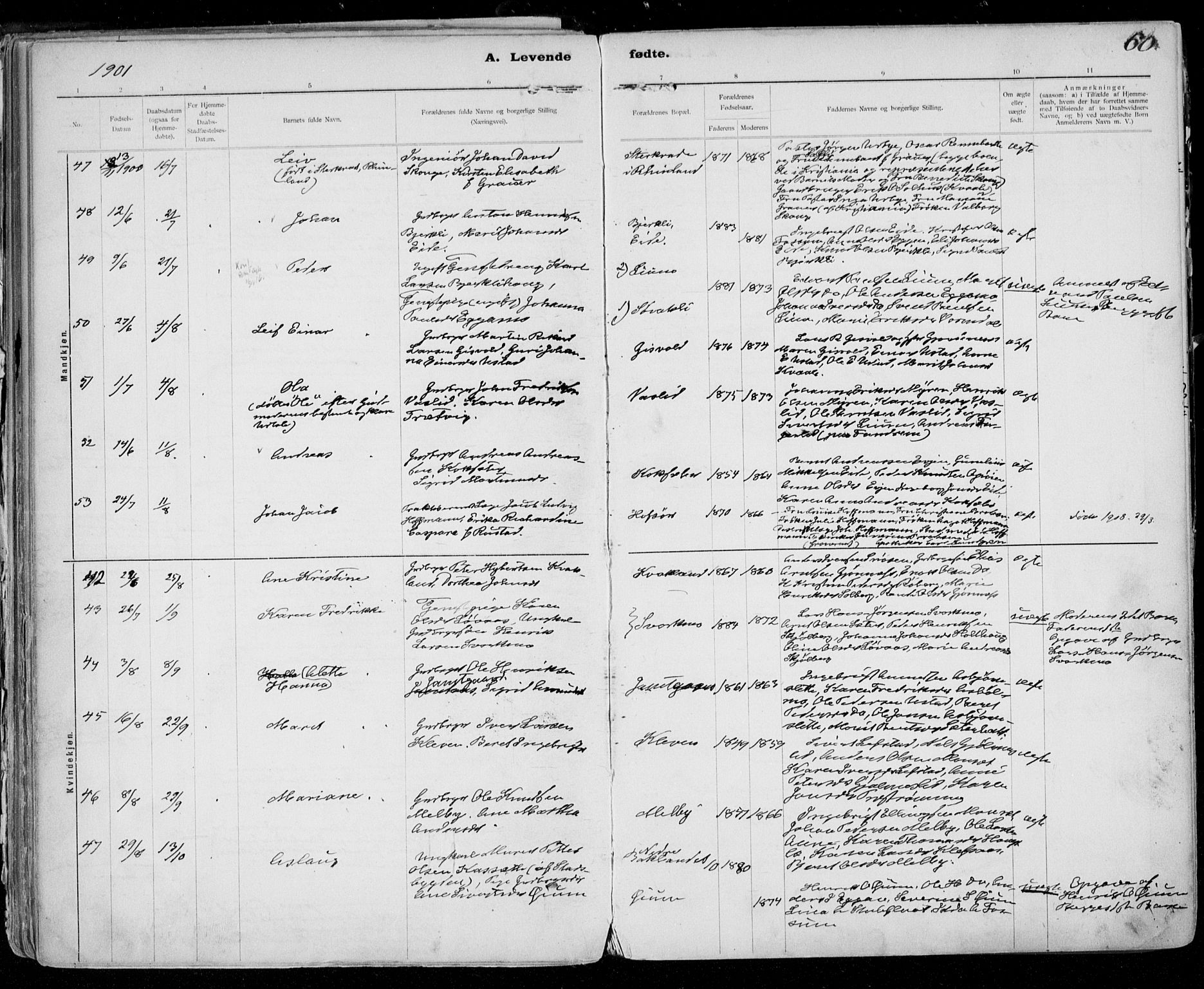 Ministerialprotokoller, klokkerbøker og fødselsregistre - Sør-Trøndelag, SAT/A-1456/668/L0811: Ministerialbok nr. 668A11, 1894-1913, s. 60