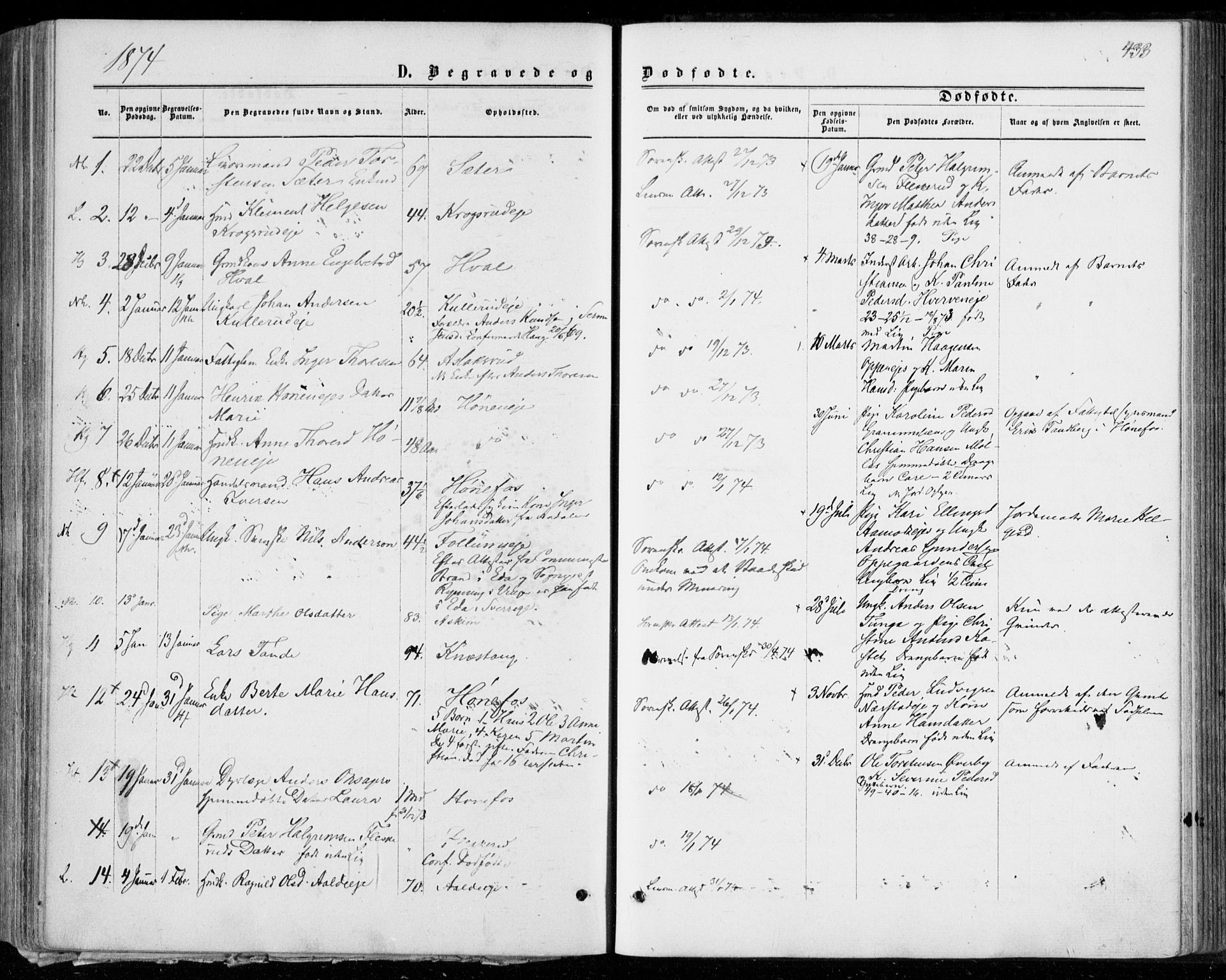 Norderhov kirkebøker, AV/SAKO-A-237/F/Fa/L0013: Ministerialbok nr. 13, 1866-1874, s. 433