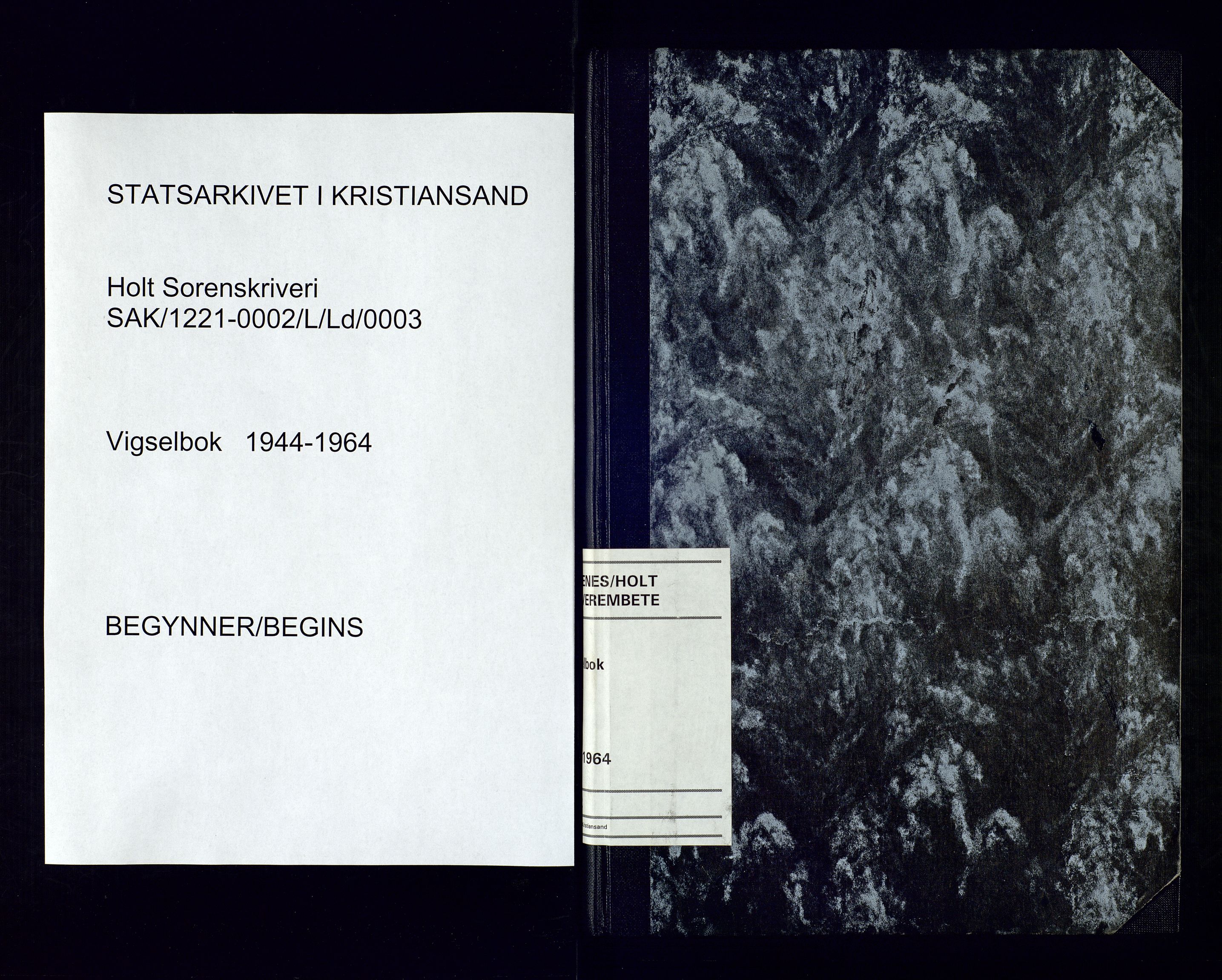 Holt sorenskriveri, AV/SAK-1221-0002/L/Ld/L0003: Vigselbok nr. 2, 1944-1964