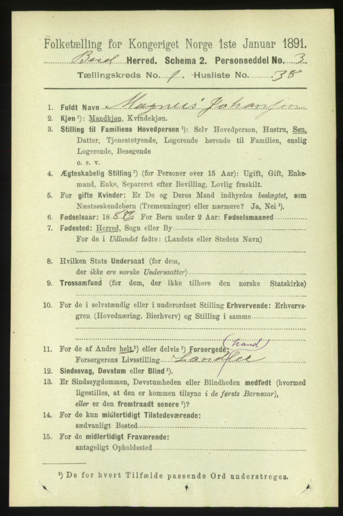 RA, Folketelling 1891 for 1549 Bud herred, 1891, s. 320