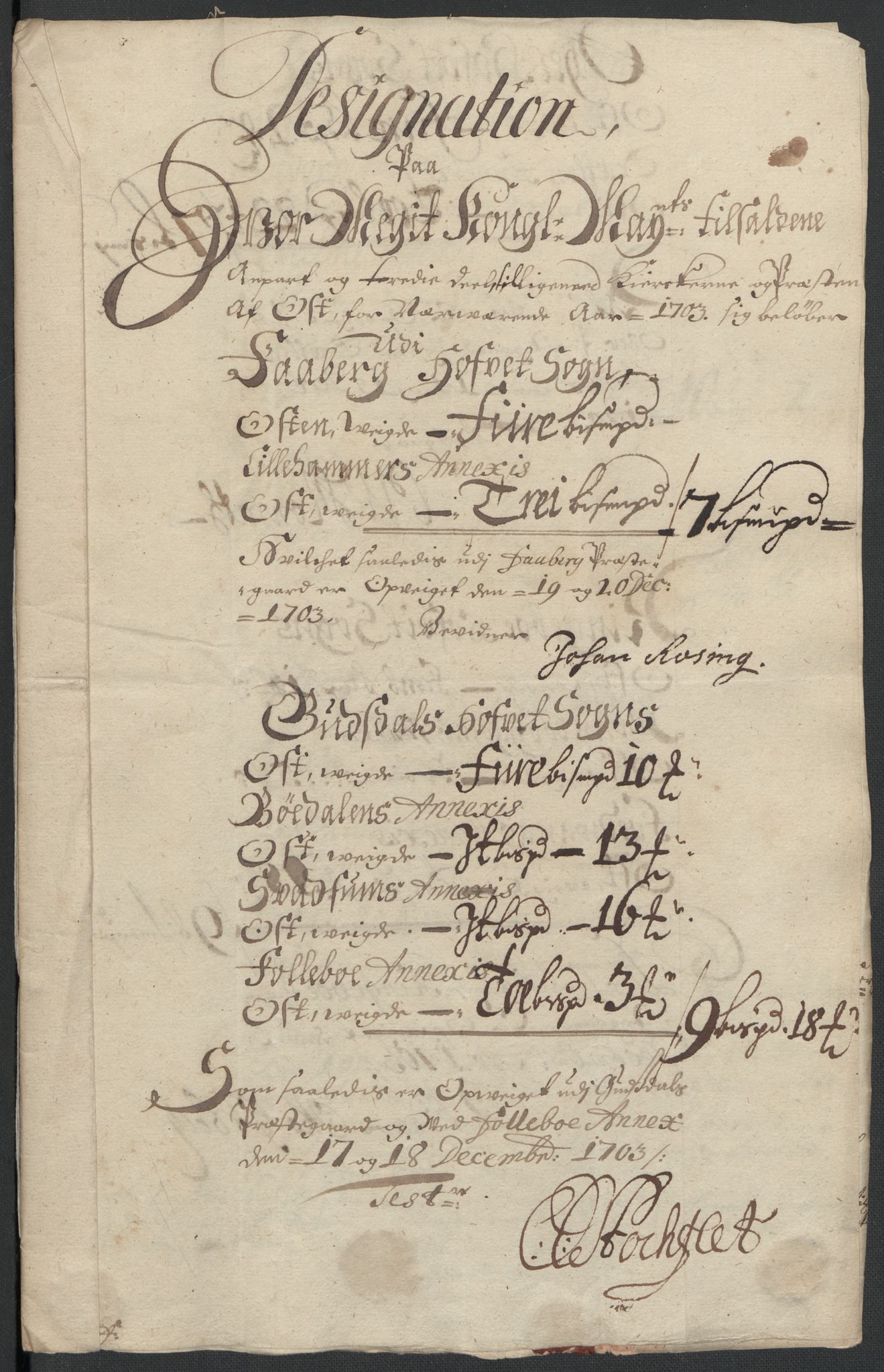 Rentekammeret inntil 1814, Reviderte regnskaper, Fogderegnskap, RA/EA-4092/R17/L1176: Fogderegnskap Gudbrandsdal, 1703, s. 127